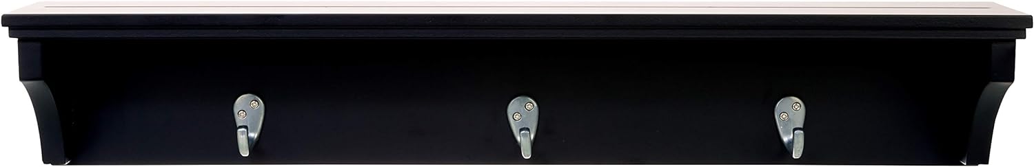 Kiera Grace FN00376-8INT 18.75-in L x 5-in D x 7-in H Black MDF Rectangular Floating shelf