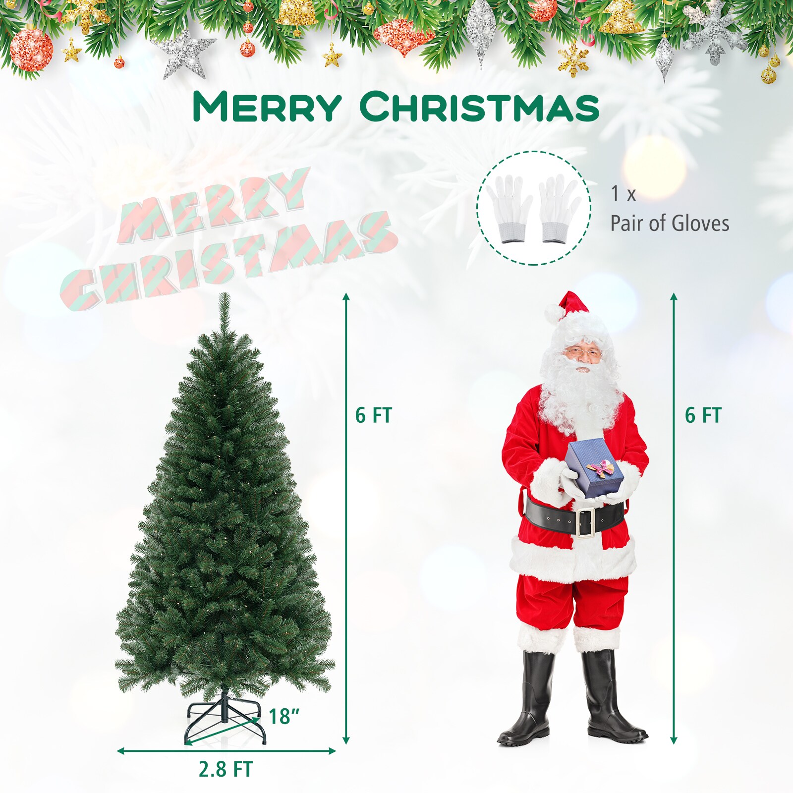 WELLFOR HYG23999US Artificial-Christmas-Trees - View #5