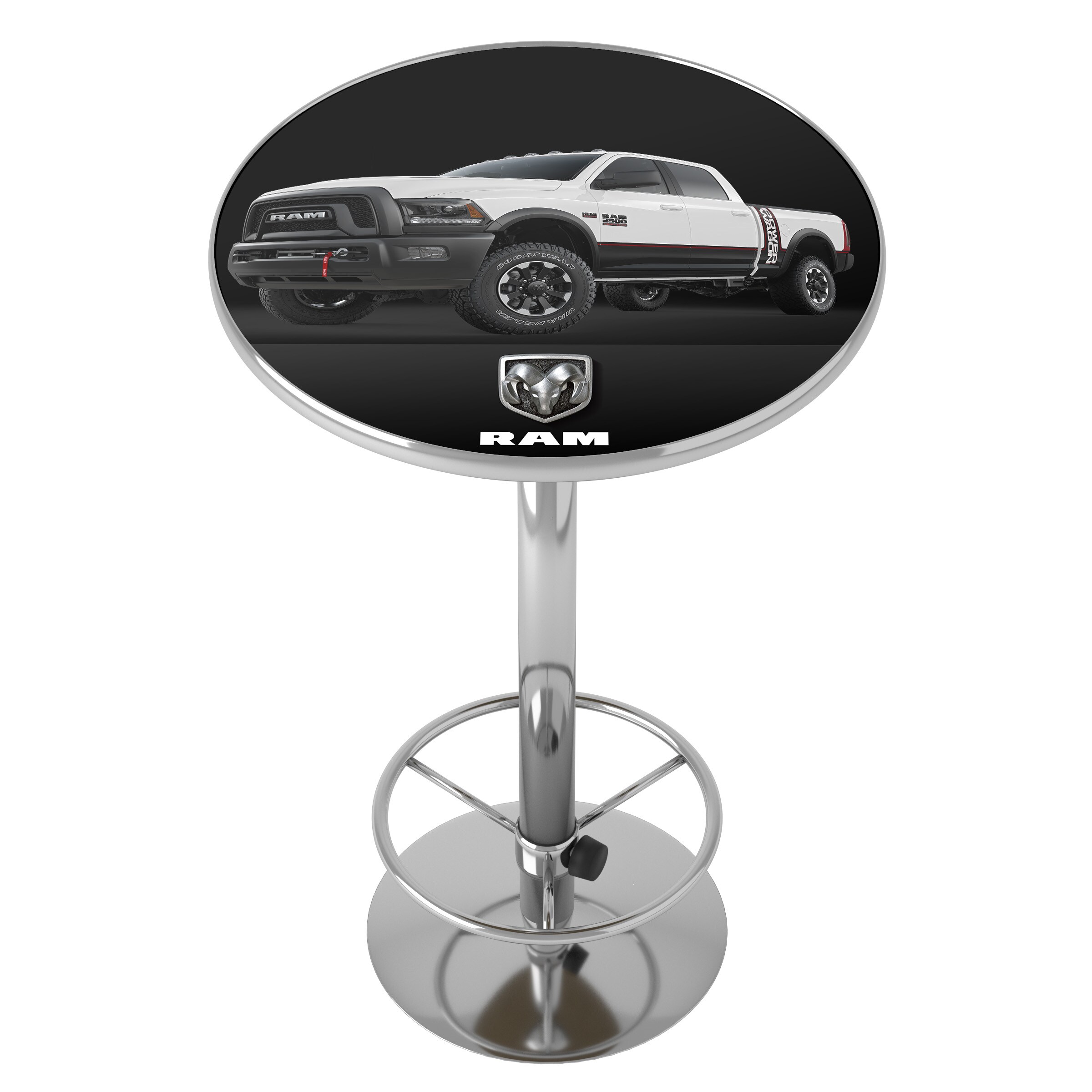 Trademark Gameroom RAM2000-TRK-WHI Pub Tables Multiple Round Traditional Bar Table, Composite with Metal Pedestal Base 27.375-in L x 42-in H
