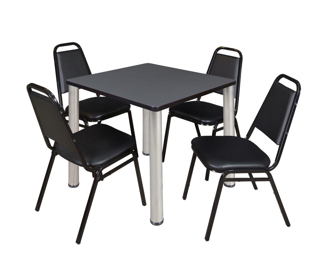 Regency TB3030GYBPCM29BK Breakroom Gray 4-Person Training Table (30-in W x 29-in H)
