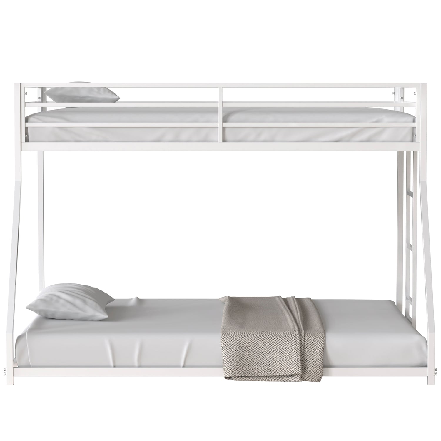 Queen Canopy Metal Upholstered Bed Frame With Four Posters (Brown) Queen Contemporary Bed Frame in White | - Sumyeg IC-W42721084