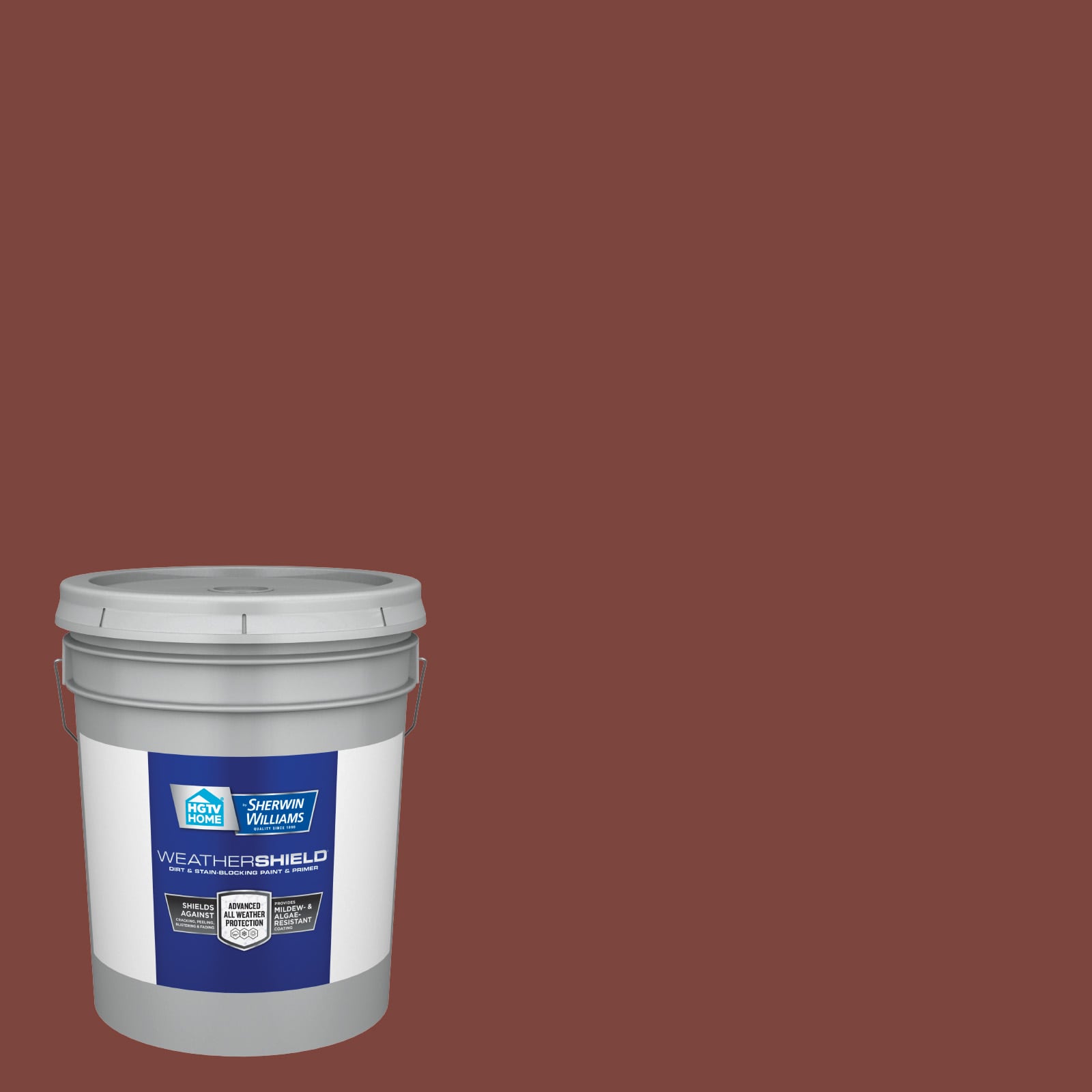 HGTV HOME by Sherwin-Williams HGSW7591-636324 Weathershield Satin Red Barn HGSW7591 Latex Exterior Paint + Primer ( 5-gallon )