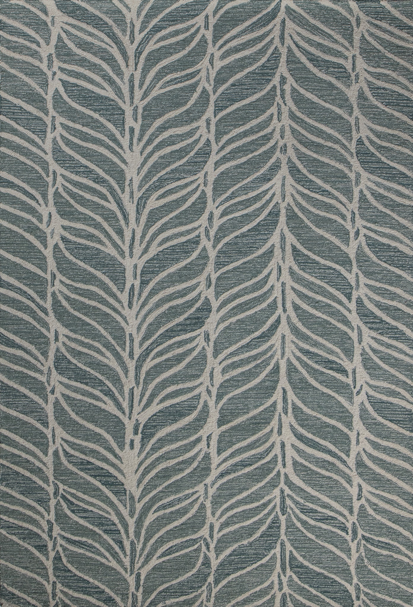 Bashian 649652323565 Valencia 9 x 12 (ft) Wool Teal Rectangular Indoor Floral/Botanical Area rug