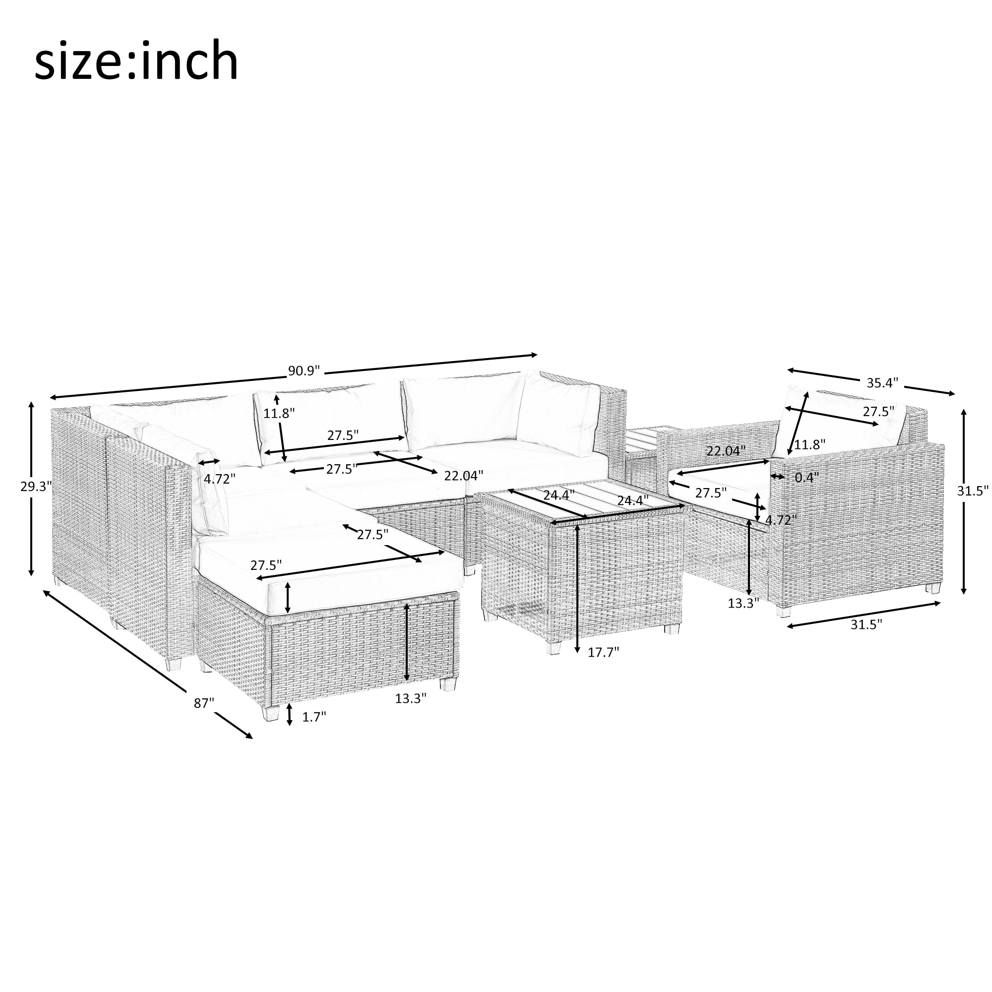 Clihome SL-067WY-GA Patio-Conversation-Sets - View #7