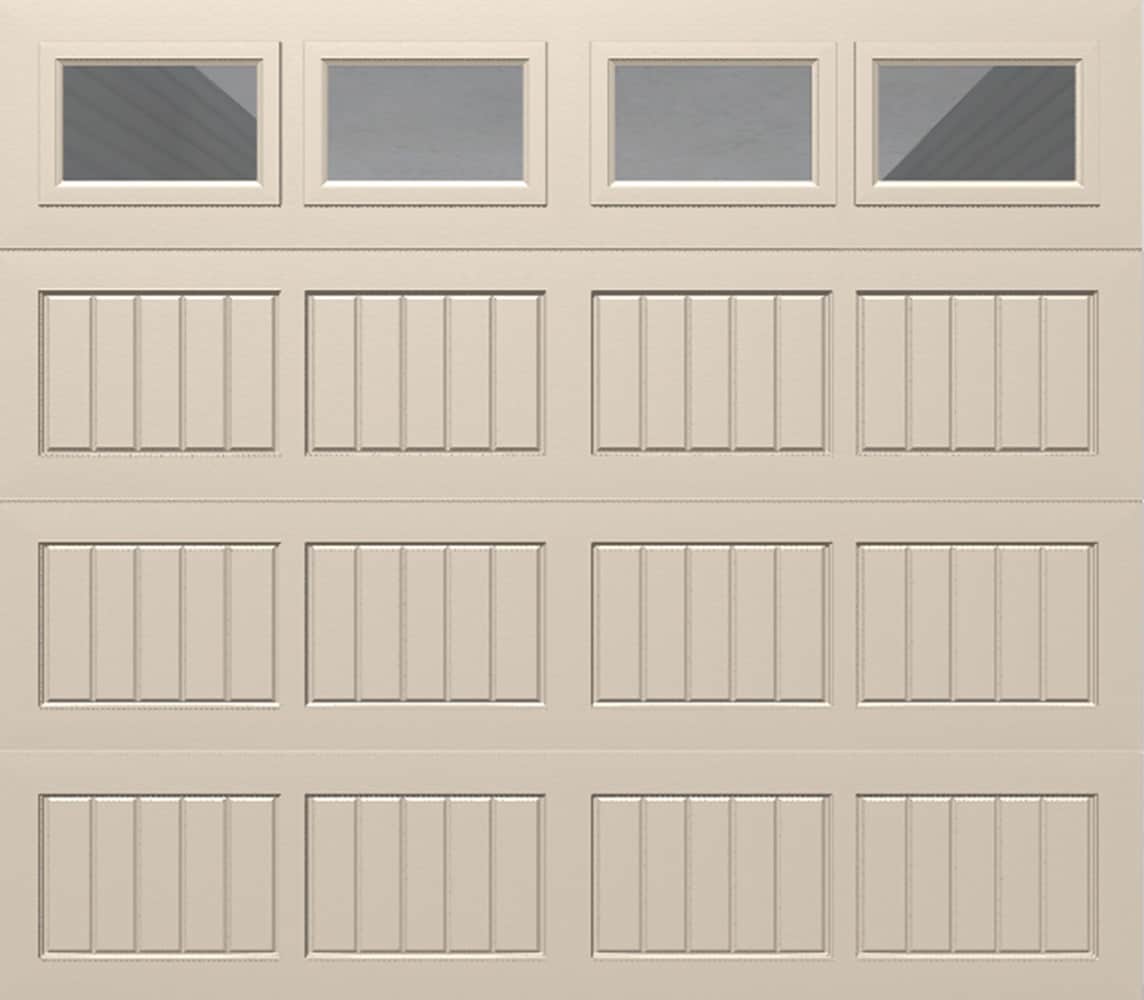 Classic Steel Model 8000 8-ft x 7-ft Almond Single Garage Door with Windows in Off-White | - Wayne Dalton WD8000SAC87
