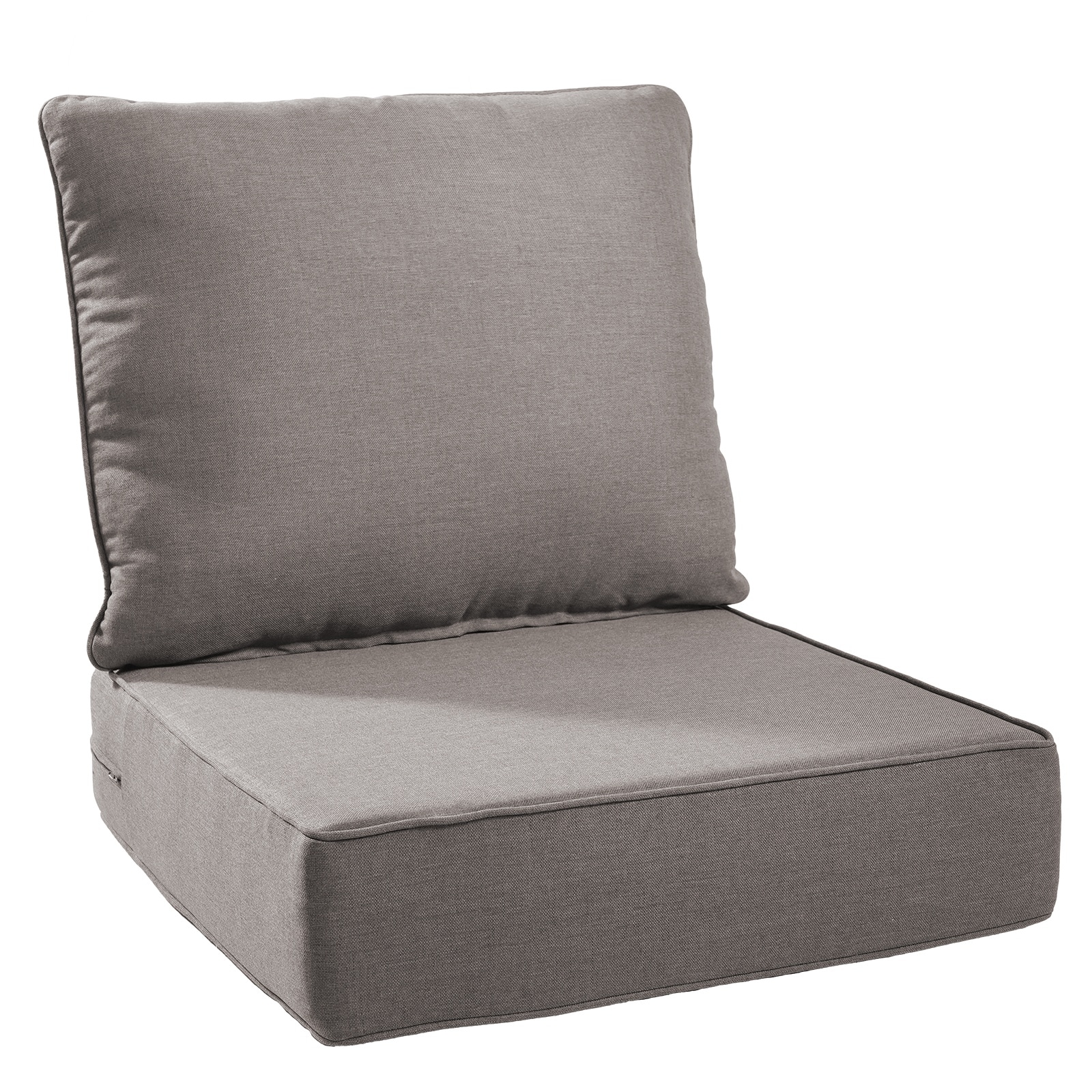 Pocassy PJZBDJH006-3 24-in x 22-in 2 -Piece Gray Patio chair cushion
