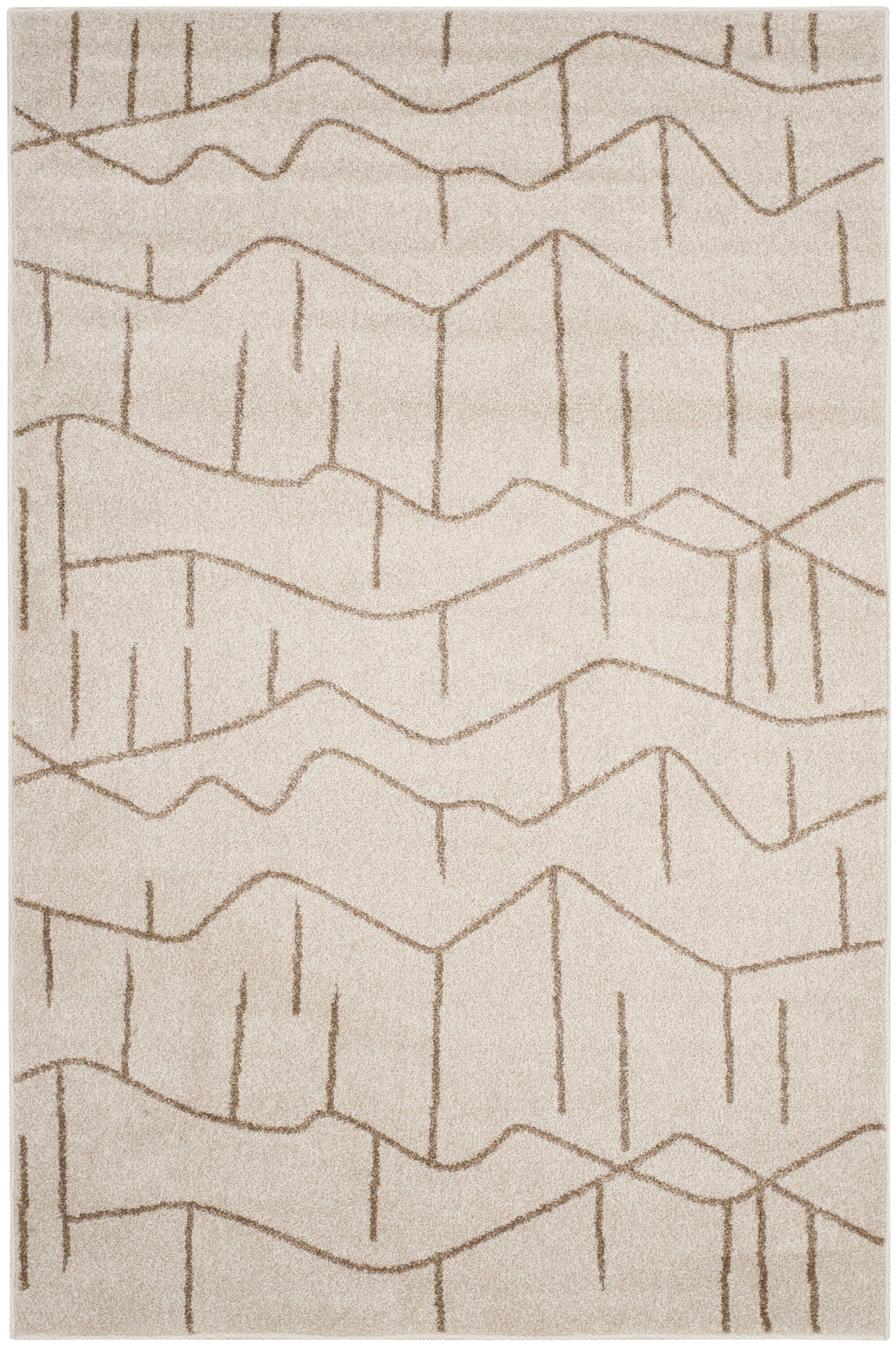 Ivory Synthetic Reversible Rectangular 4' x 6' Rug