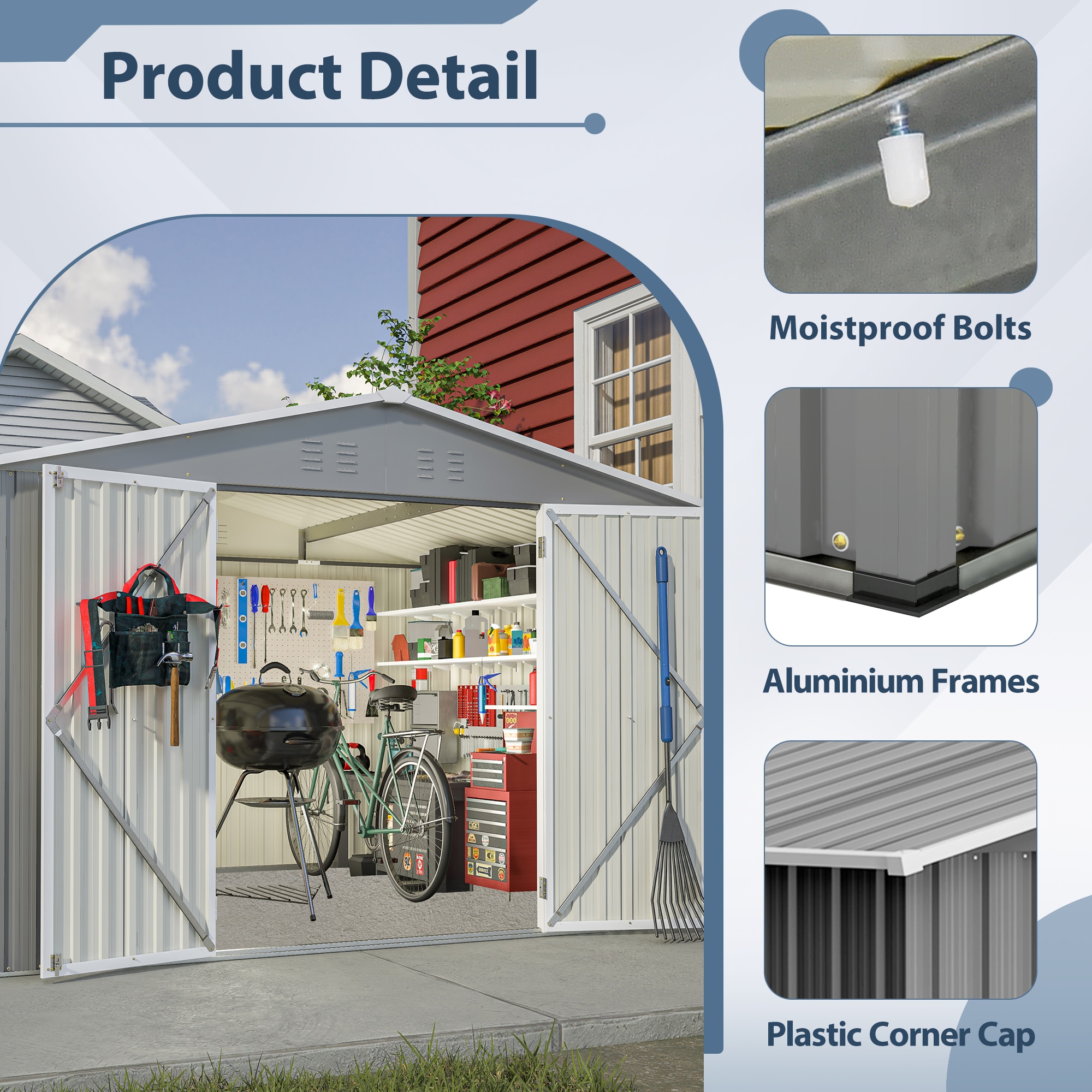 WELLFOR TWSG015-BN Metal-Storage-Buildings-Sheds - View #9