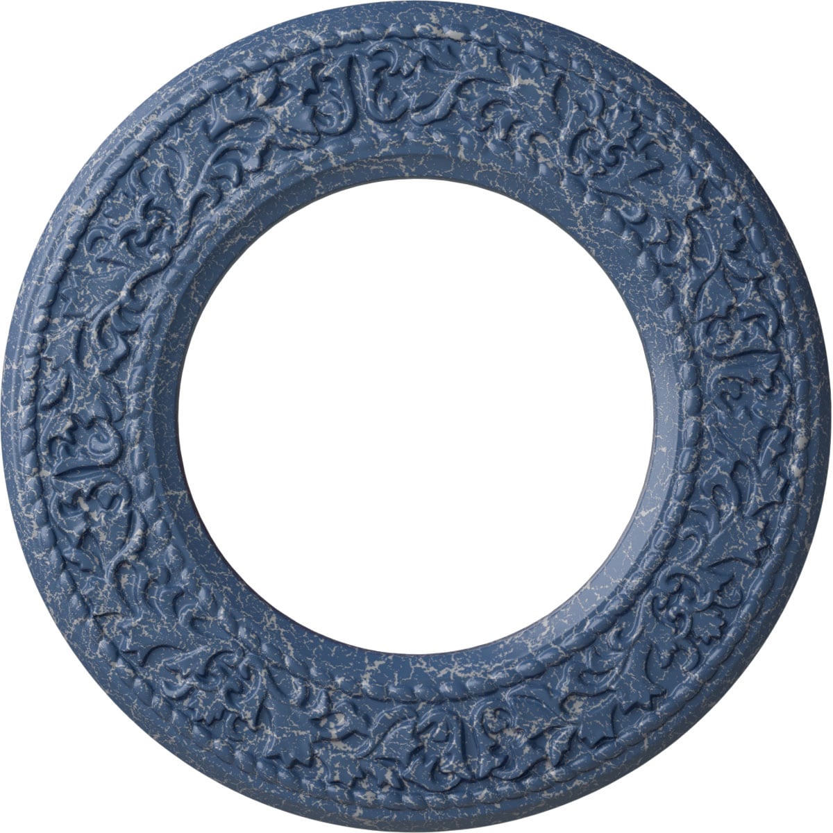 Ekena Millwork CM13BLAMC Blackthorn 13.375-in W x 13.375-in L Painted Americana Crackle Polyurethane Whole Ceiling Medallion