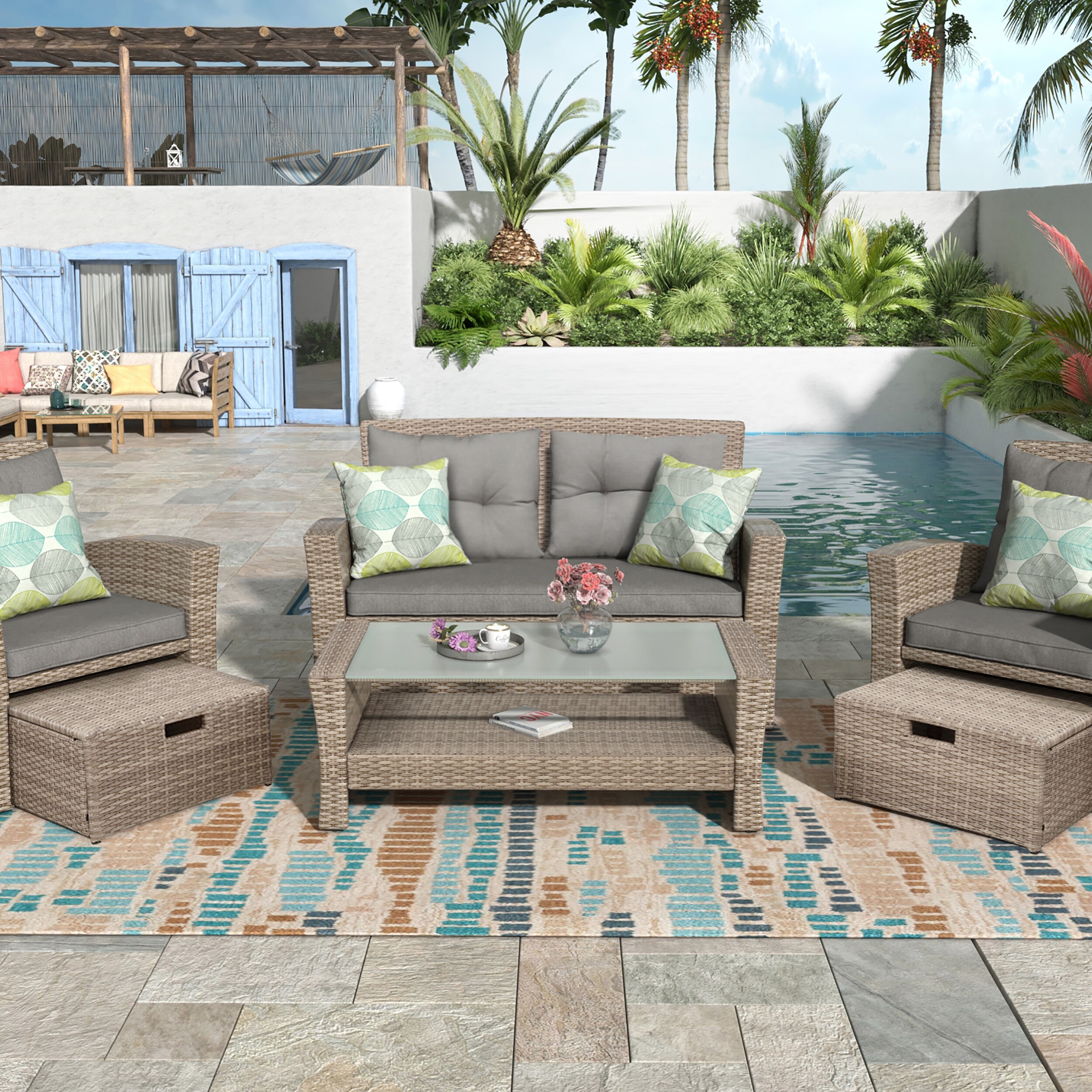 Moda Furnishings MDWY000298AAE Patio-Conversation-Sets - View #4