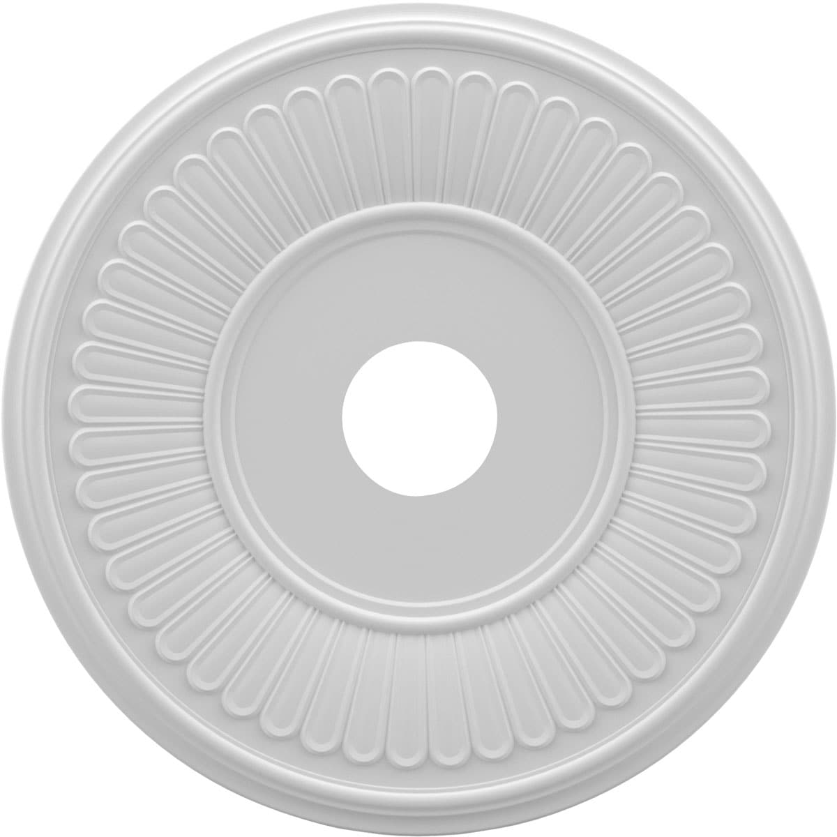 Ekena Millwork CMP19BE Berkshire Thermoformed 19-in W x 19-in L Architectural White PVC Ceiling Medallion