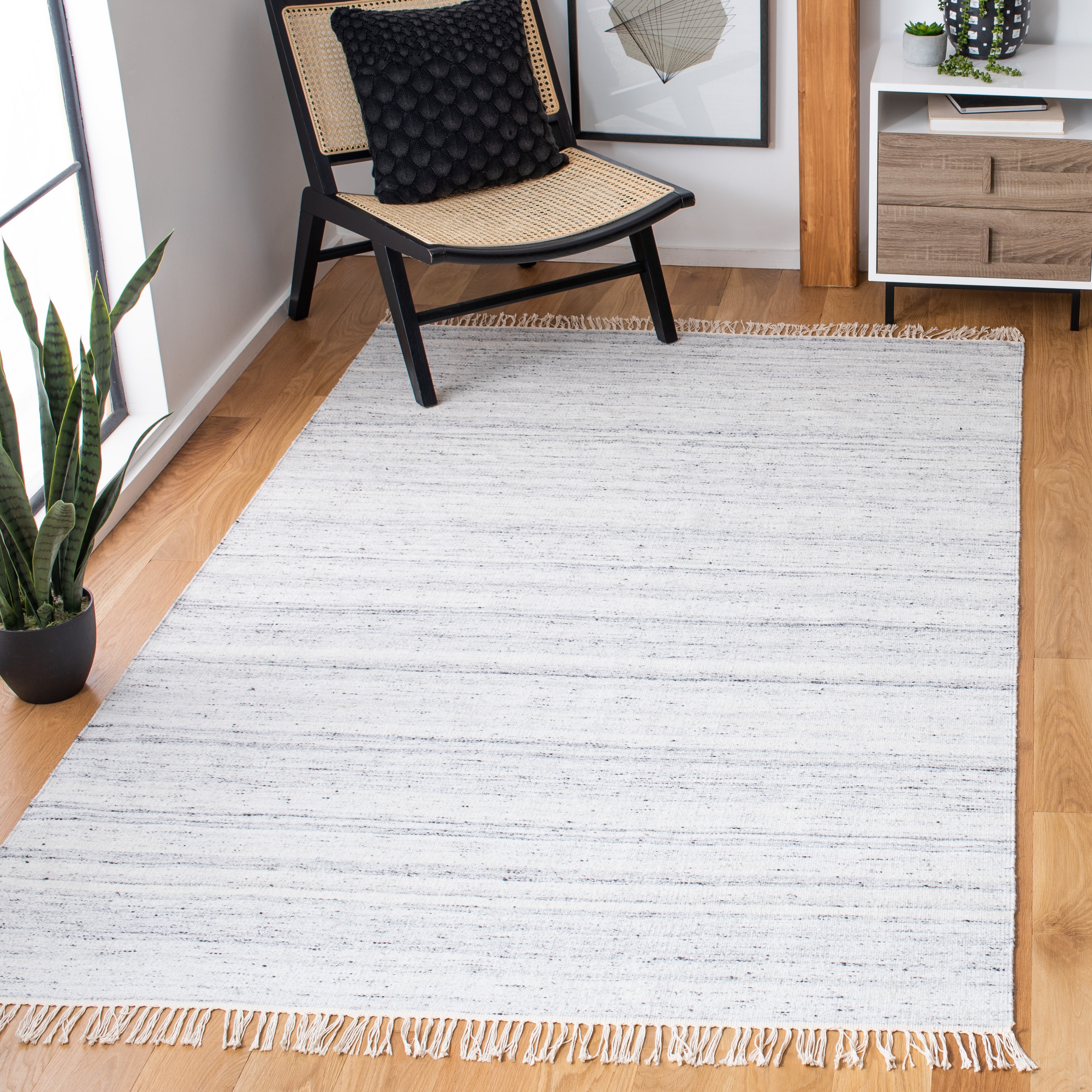 Safavieh KLM551A-3 Kilim Bernd 3 x 5 (ft) Loomed Wool Ivory/Gray Rectangular Indoor Abstract Bohemian/Eclectic Throw rug