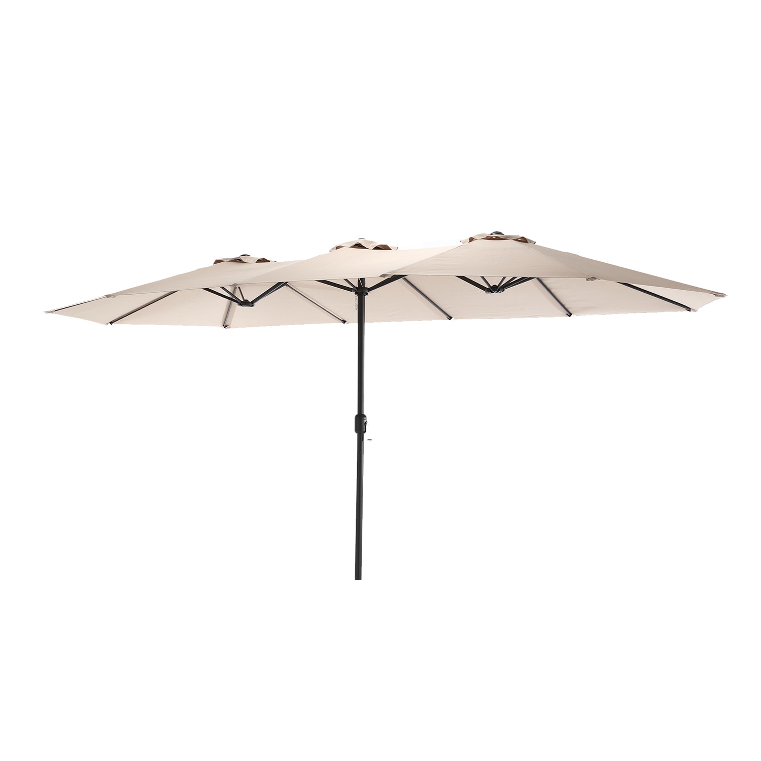 SINOFURN SYA810005RD 14.9-Feet Steel Beige Garden Patio Umbrella