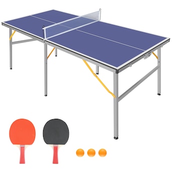 Kahomvis Ping Pong Table Set 72-in Indoor/Outdoor Freestanding Ping Pong in the Ping Pong Tables department at Lowes.com