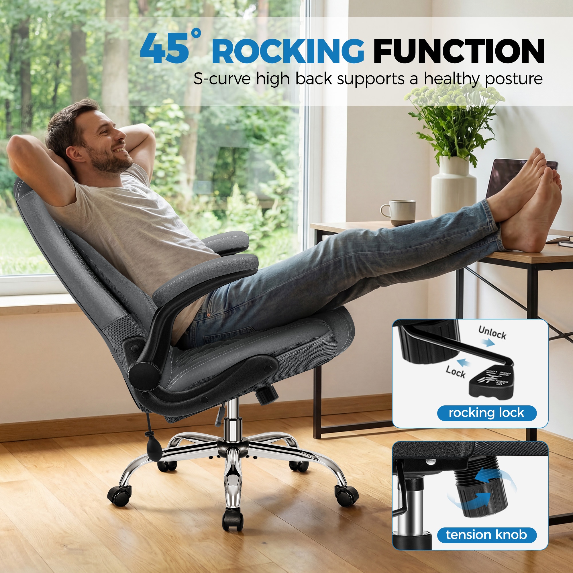 KERDOM 5201-GRAY Office-Chairs - View #5