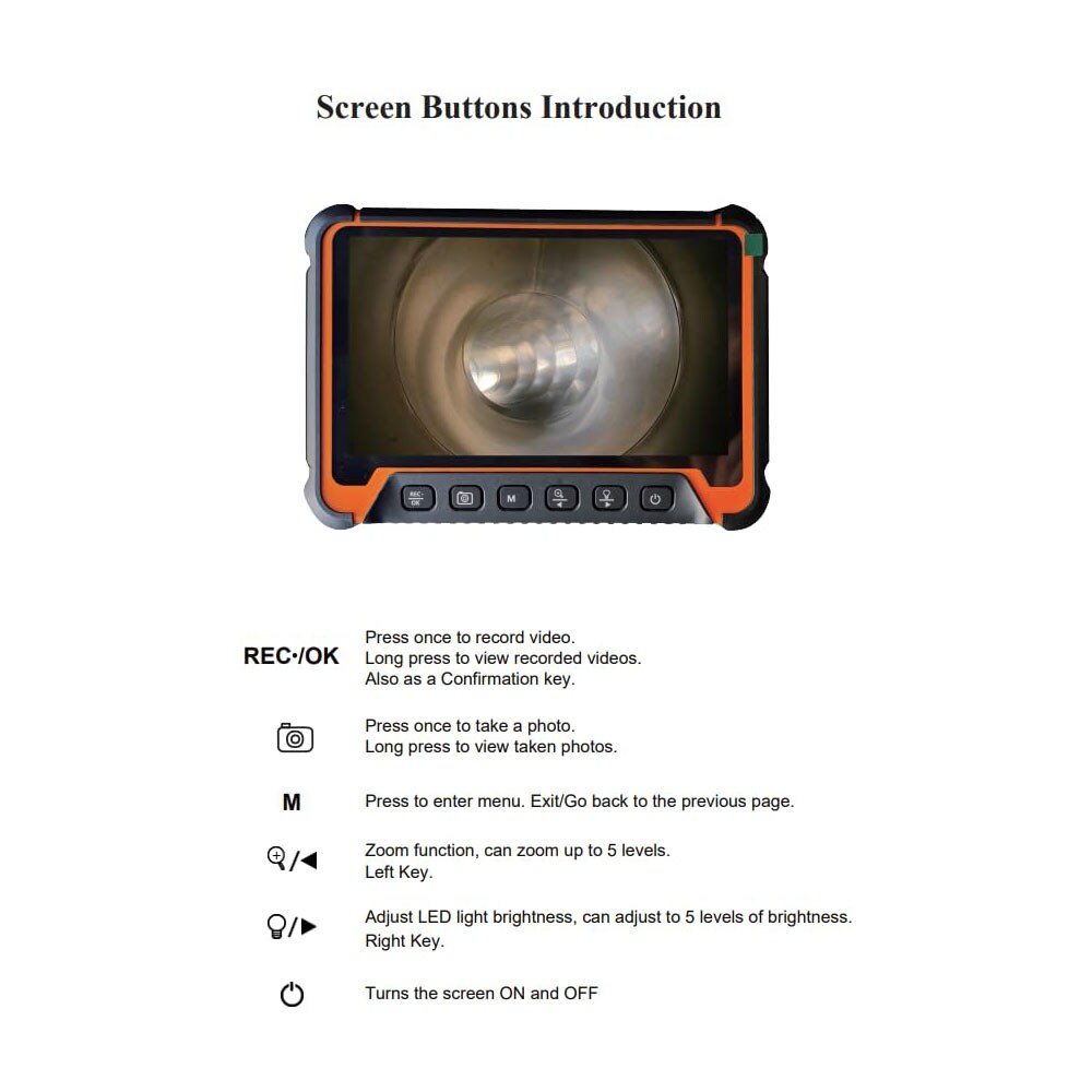 Anysun 200ft Industrial Sewer Camera with 7MM Super Flexible Push Cable ...