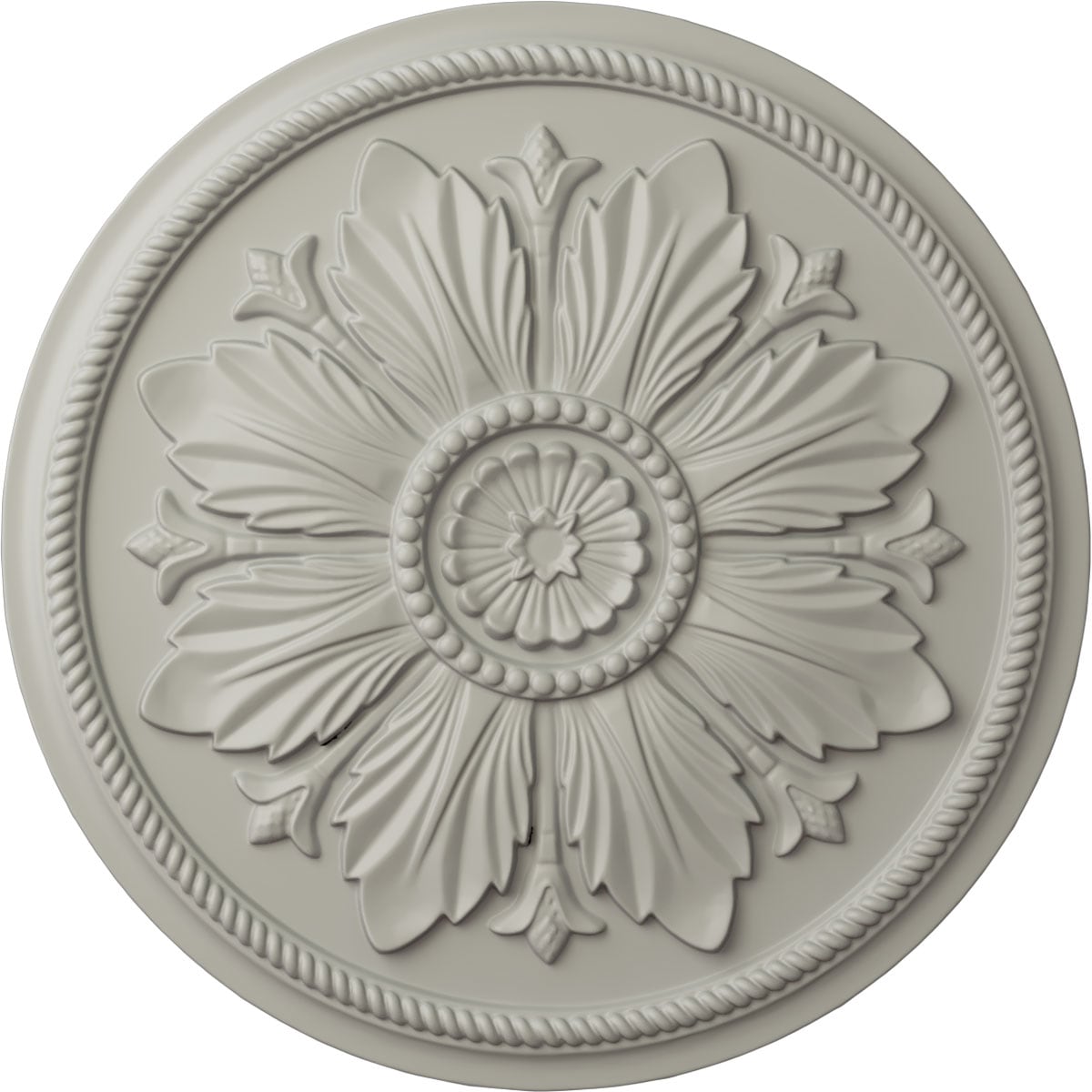 Ekena Millwork CM23KAPCF Kaya 23.625-in W x 23.625-in L Painted Pot Of Cream Polyurethane Whole Ceiling Medallion