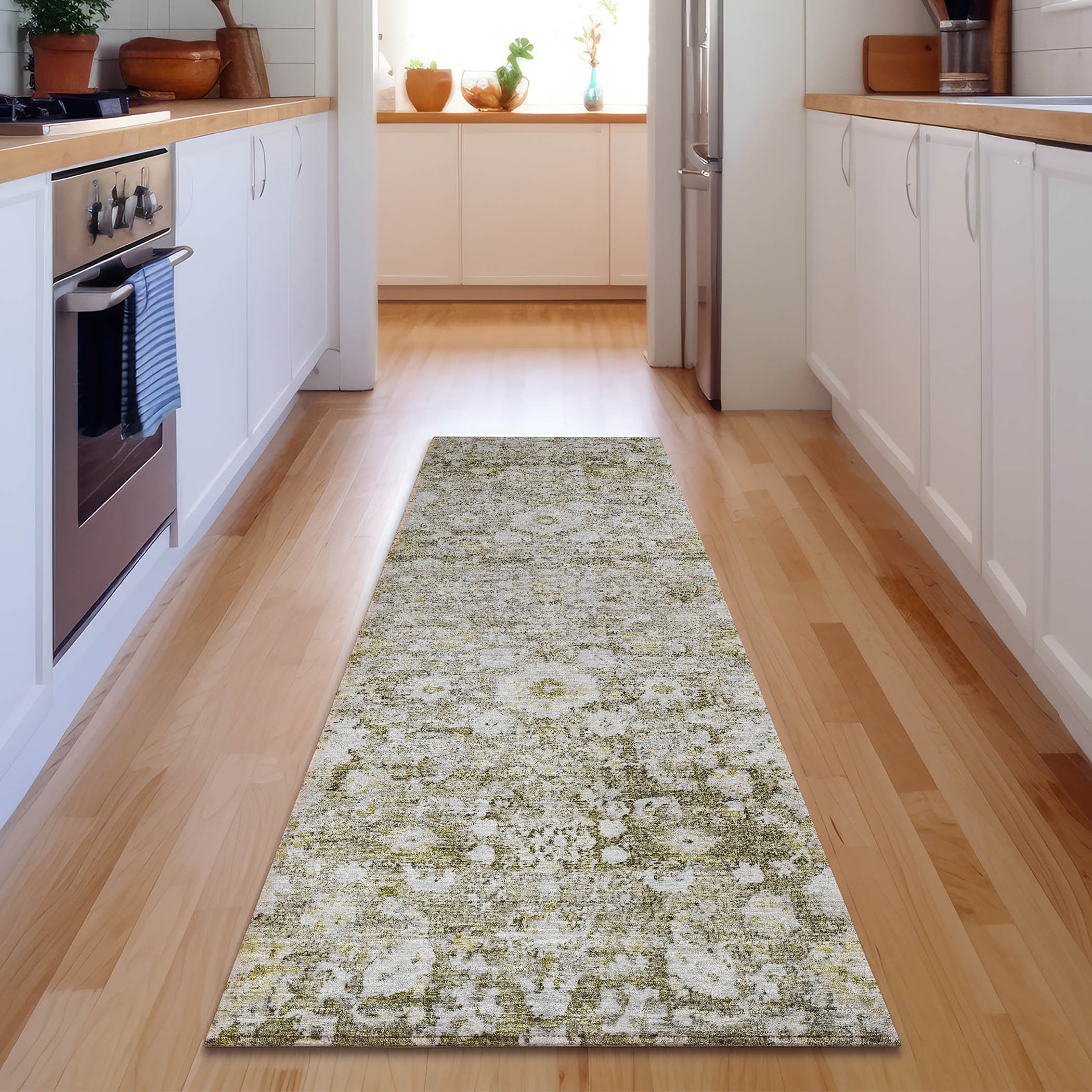 Addison Rugs AMF651TP2X8 Mayfield AMF651TP 2 x 7 (ft) Polyester Brown Rectangular Indoor Abstract Machine washable Runner rug