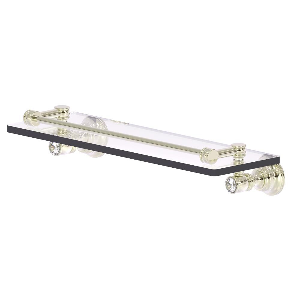 Allied Brass CC-1-16-GAL-PNI Carolina Crystal Polished Nickel Wall mount Bathroom Shelf ( 16-in x 3.3-in x 5-in )