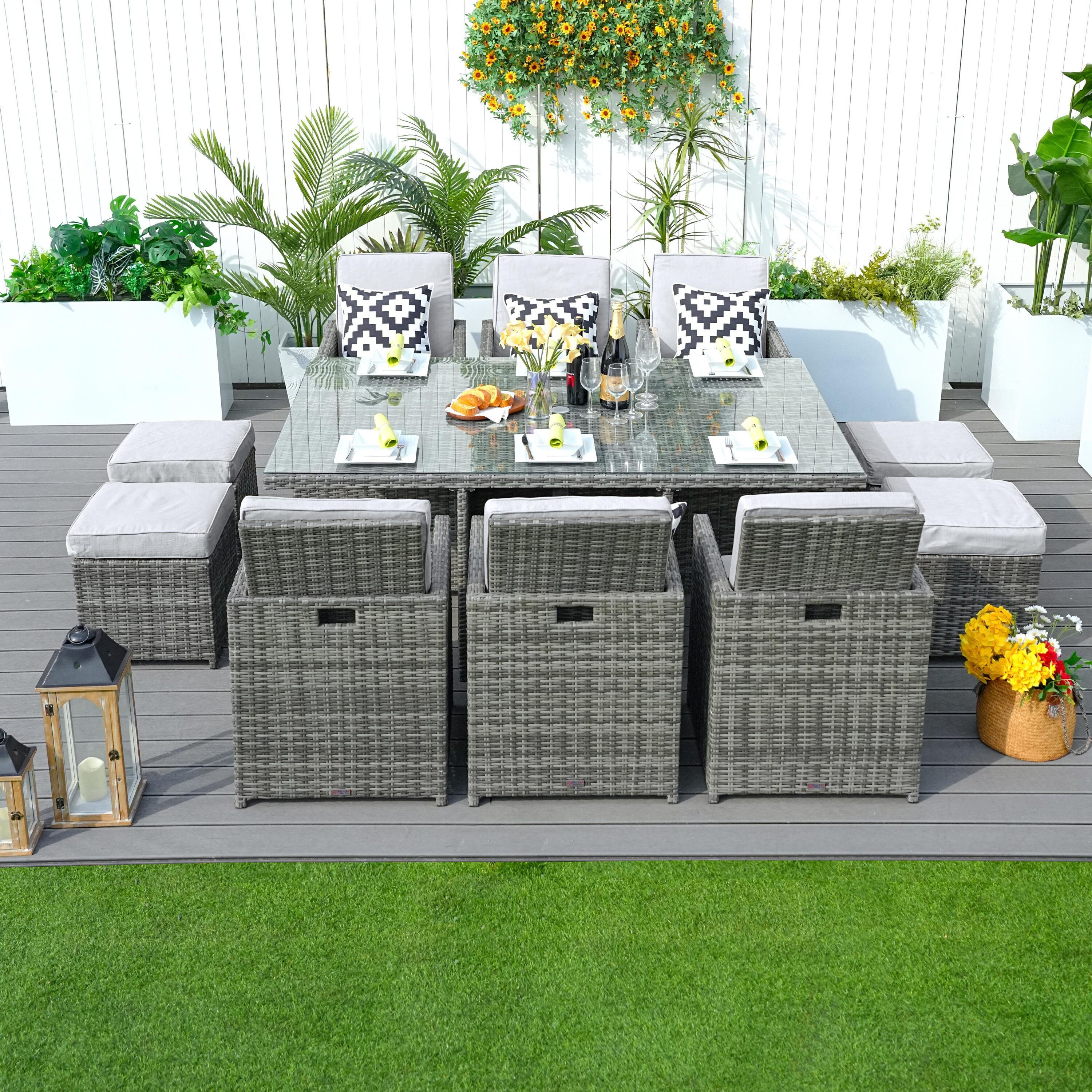 Direct Wicker PAD-3234-GRAY Patio-Dining-Sets - View #3