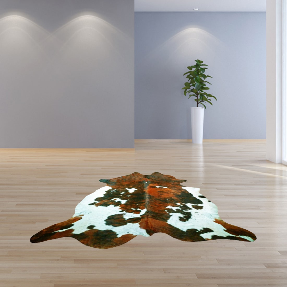 HomeRoots 334412 Dahlia 6 X 7 (ft) Rag Cowhide Red Irregular Indoor Animal Print Area Rug