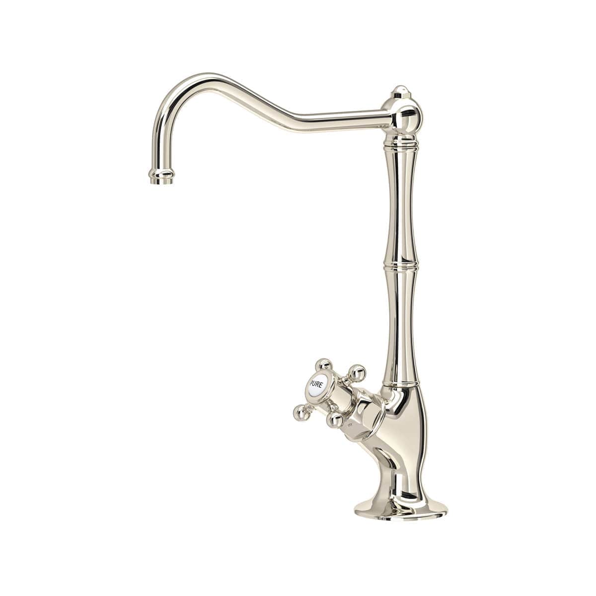 Rohl Acqui Column Spout Filter Faucet - Polished Nickel With Cross Handle