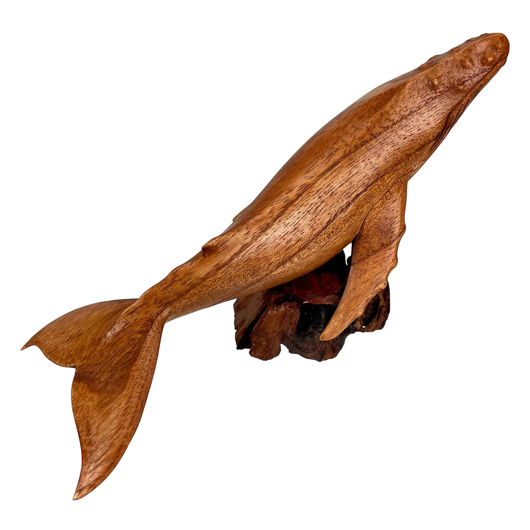 Things2Die4 JDY-24280 Hand Carved 11.75" Humpback Whale Wood Sculpture Nautical Decor on Base