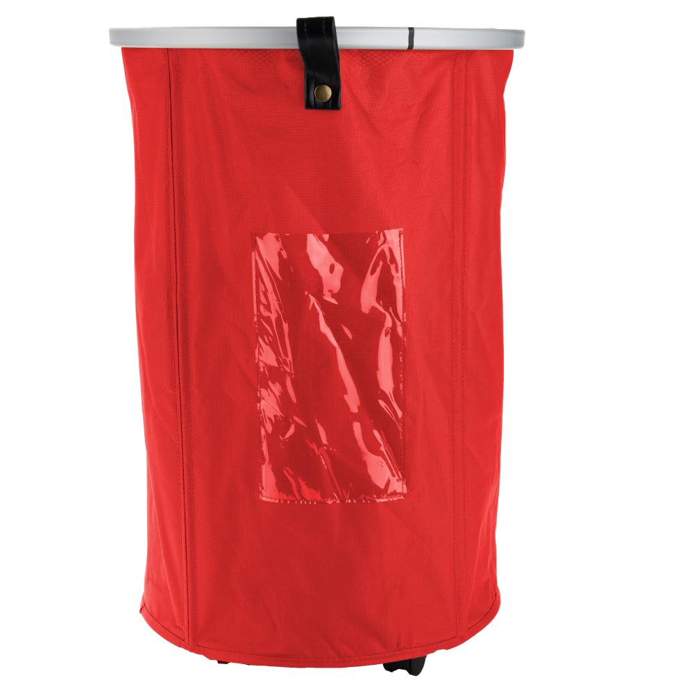 Mind Reader ROUHAMP-RED 93-Liter Canvas 2-Compartment Sorter Laundry Cart