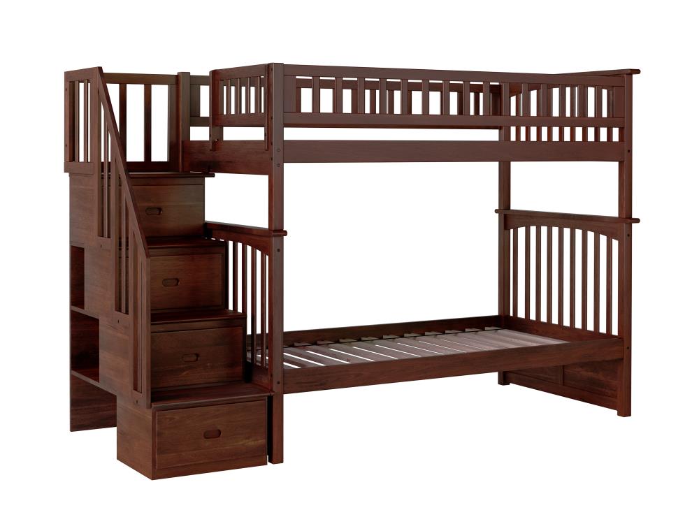 AFI Furnishings Columbia Walnut Twin Over Twin Bunk Bed in the Bunk ...