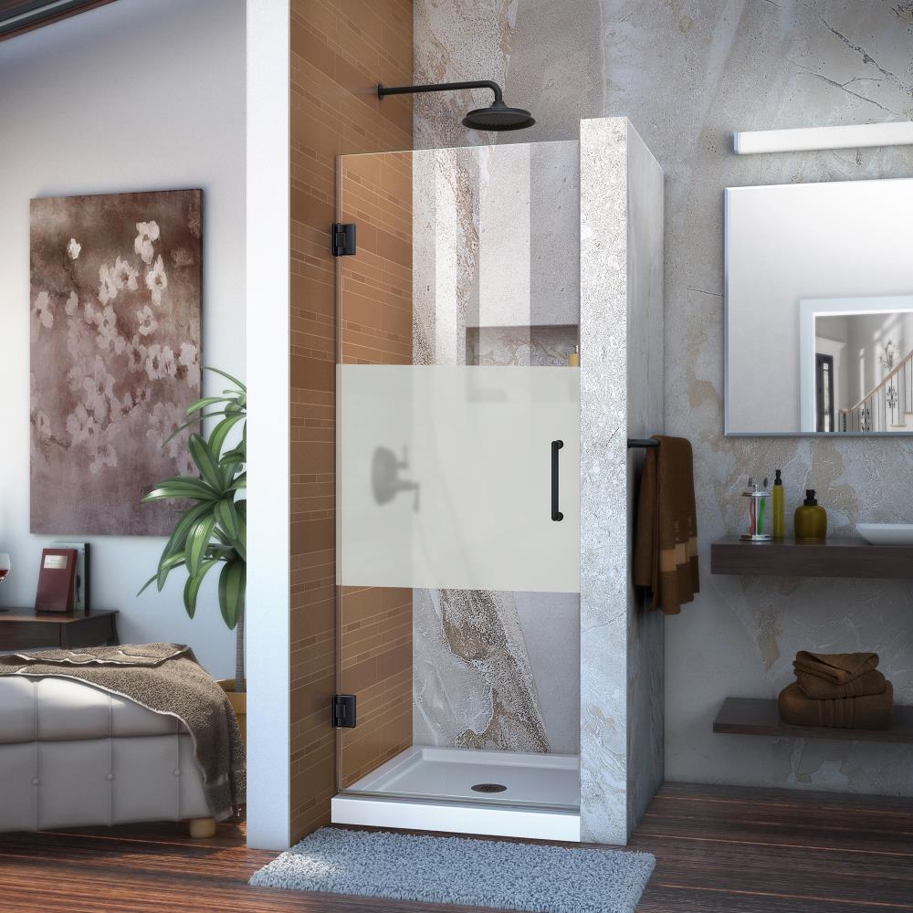 DreamLine SHDR-20247210F-HF-09 Unidoor Satin Black 72-in Frameless Hinged Shower Door