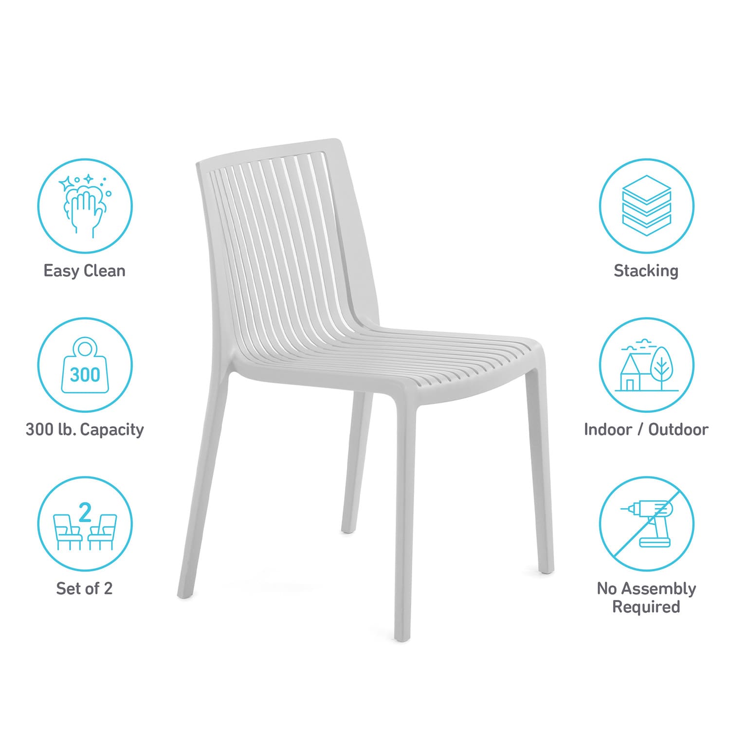 World Rug Gallery CO8054WHITE2 Patio-Chairs - View #7