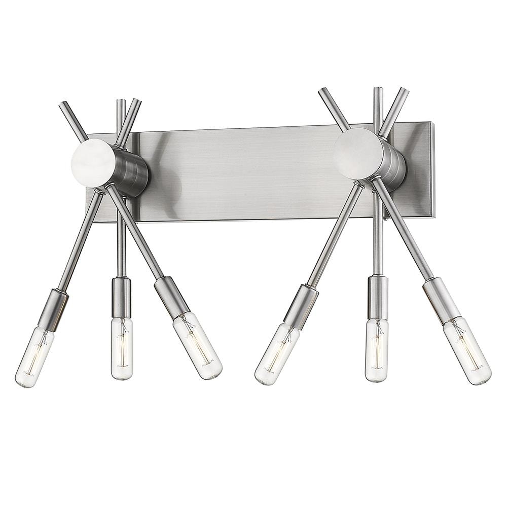 EGLO 203482A Willsboro 30.5-in 6-Light Polished Nickel Transitional Vanity Light