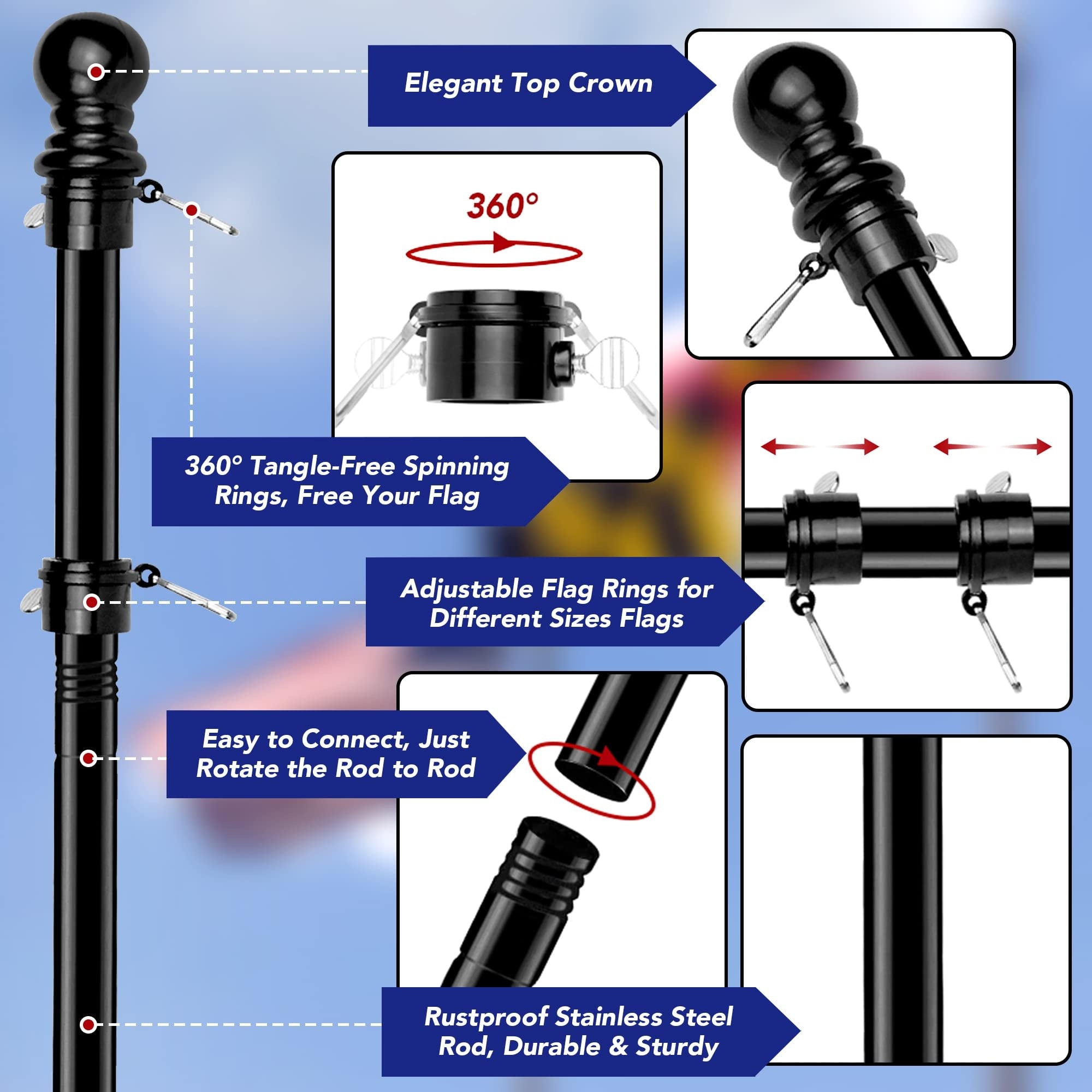 Justincity LJT0519J026 Flag-Pole-Accessories - View #3