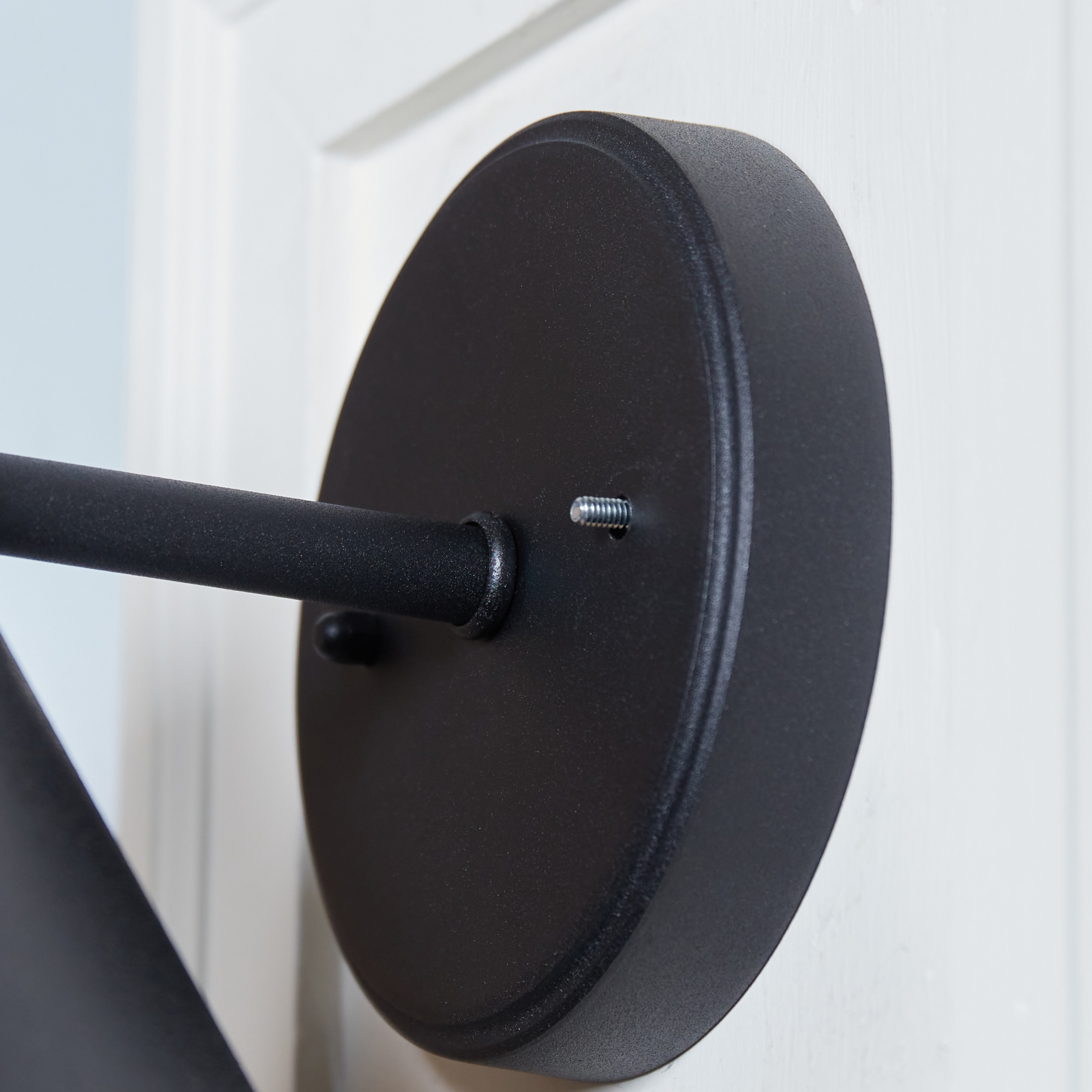 Black Aluminum Mid-Century Modern Outdoor Wall Sconce