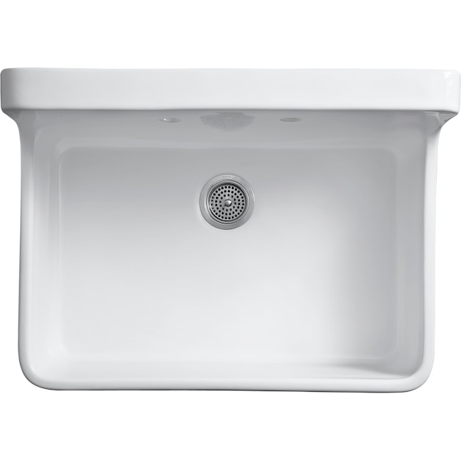 Gilford Farmhouse Apron Front Wall Mount Vitreous China 30 in. 2-Hole Single Bowl Kitchen Sink in White Gilford Farmhouse Apron Front Wall Mount Vitreous China 30 in. 2-Hole Single Bowl Kitchen Sink in White