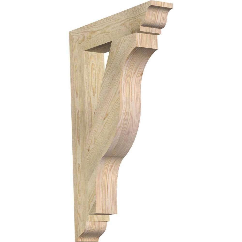 Ekena Millwork BKT04X22X34FST01RDF Funston traditional rough sawn 4-in x 22-in x 34-in Douglas fir Brown Wood Standard bracket