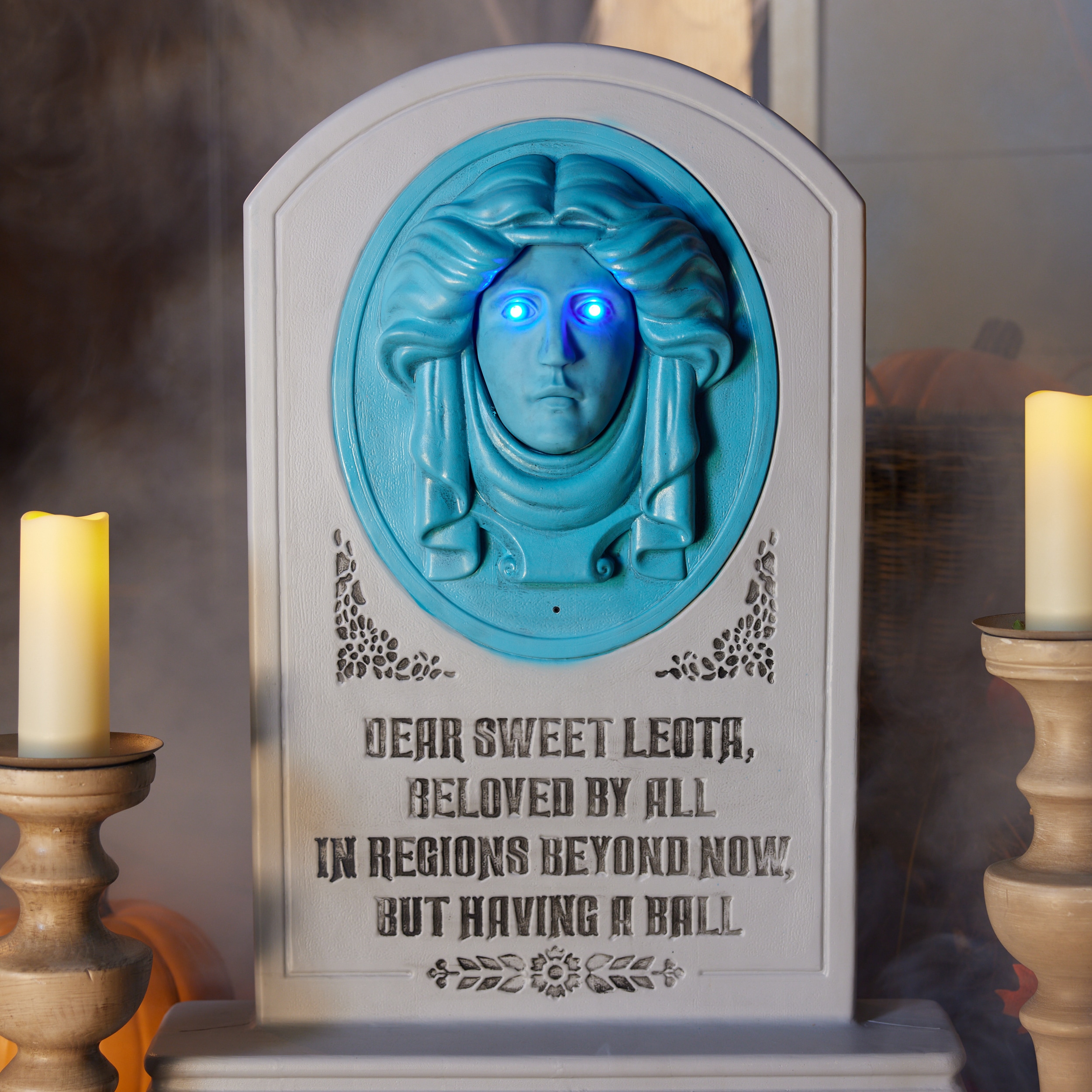 Disney 30-in Haunted Mansion Animated Tombstone in the Halloween Decor ...