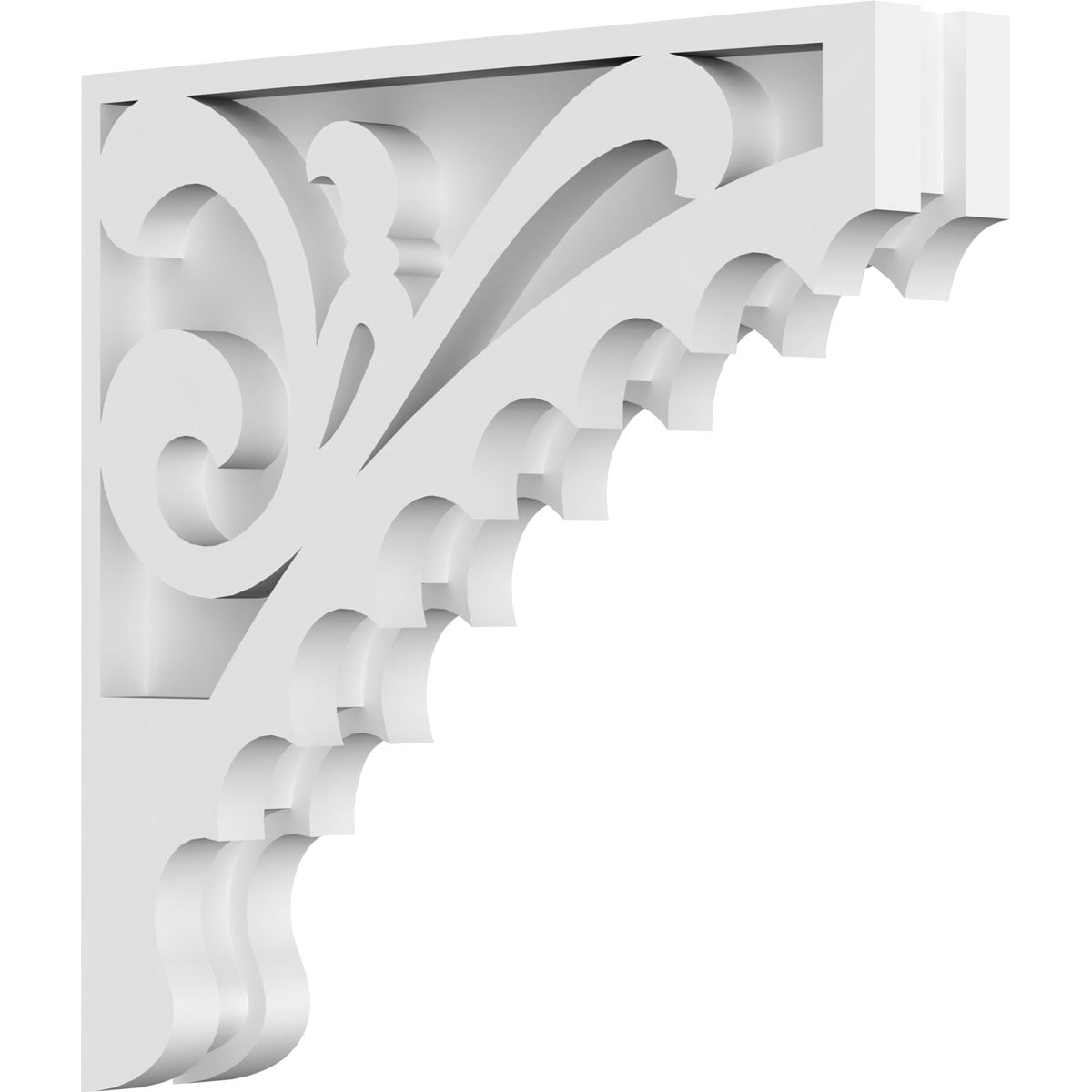 Ekena Millwork CORP01X10X10GE 1.875-in x 10-in x 10-in Genova Unfinished White PVC Paintable Corbel