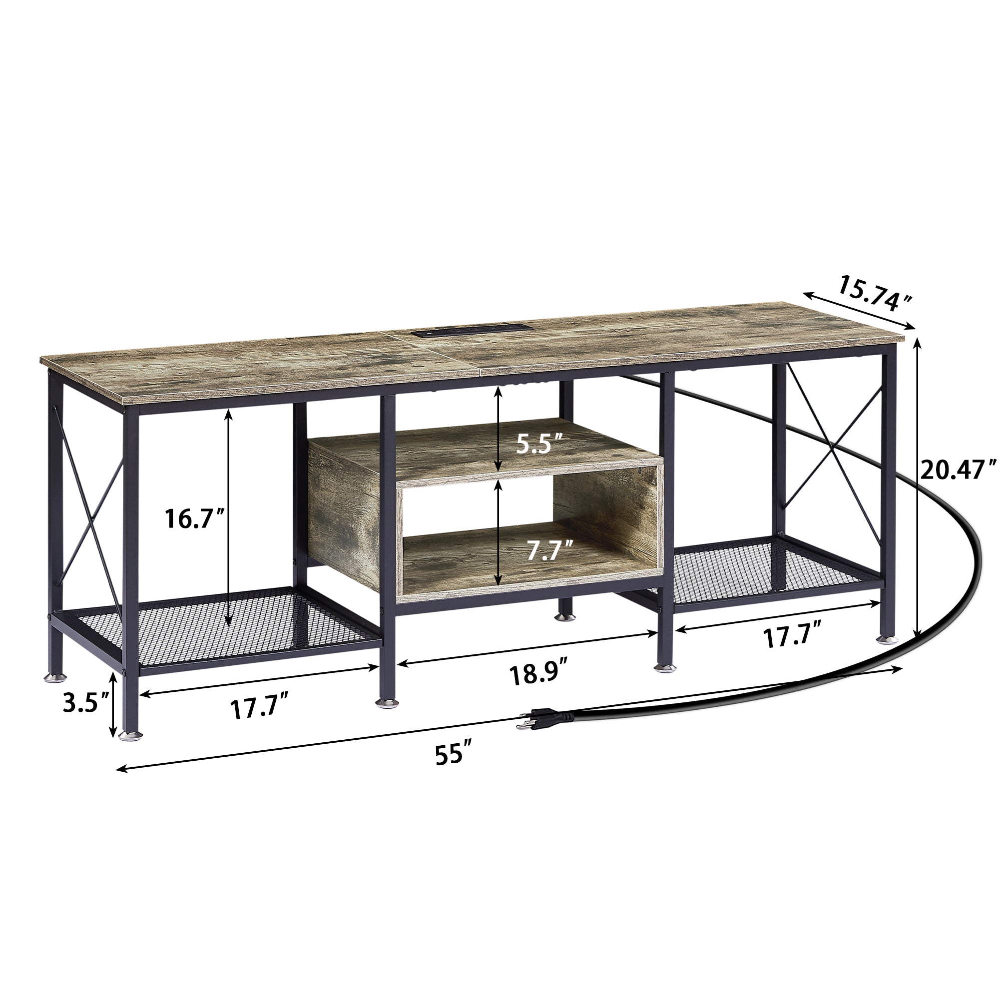 Vecelo LOE-TV03-GRY-140-UP Tv-Stands - View #2