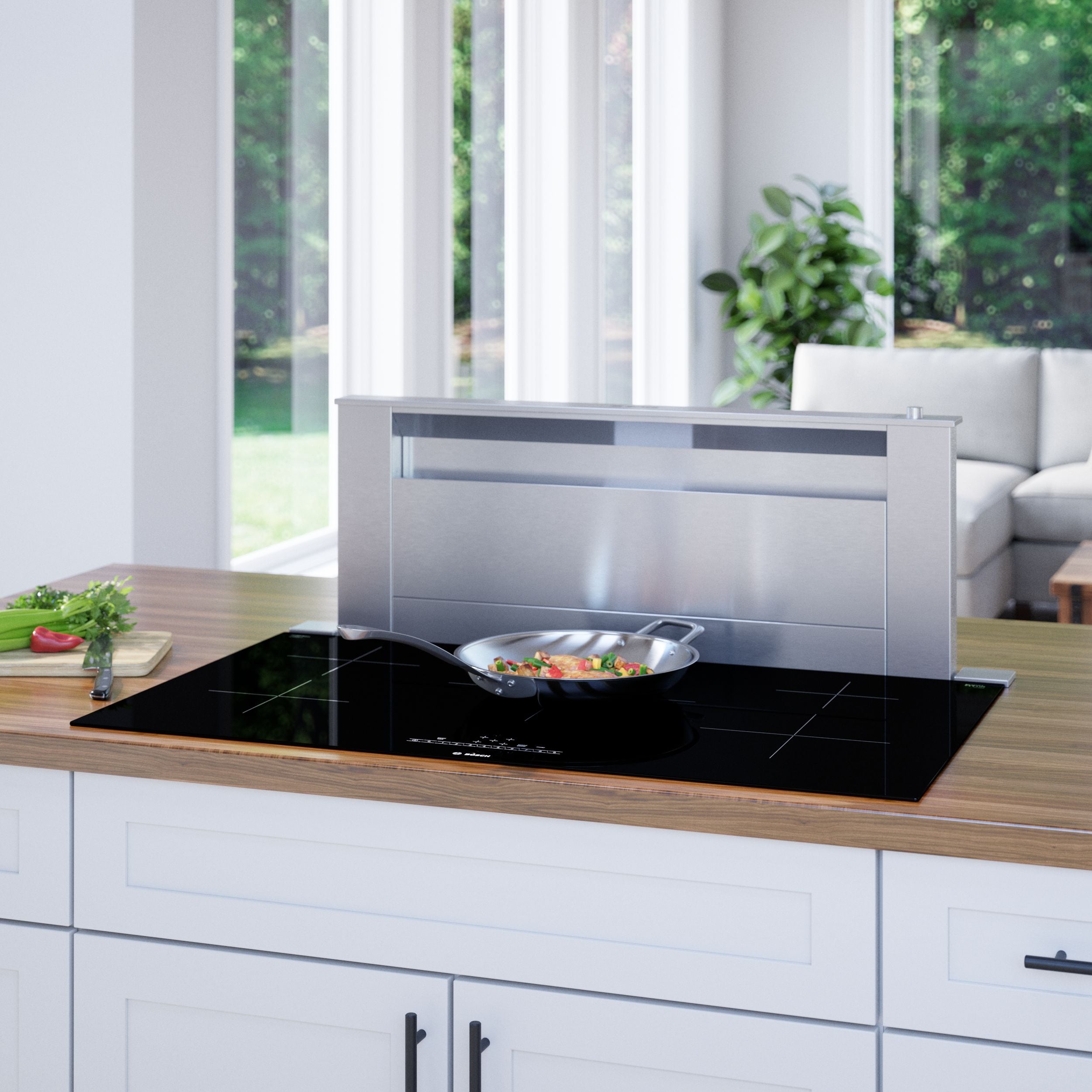 Bosch 500 Series 36 in 5 Burners Black Induction Cooktop in the