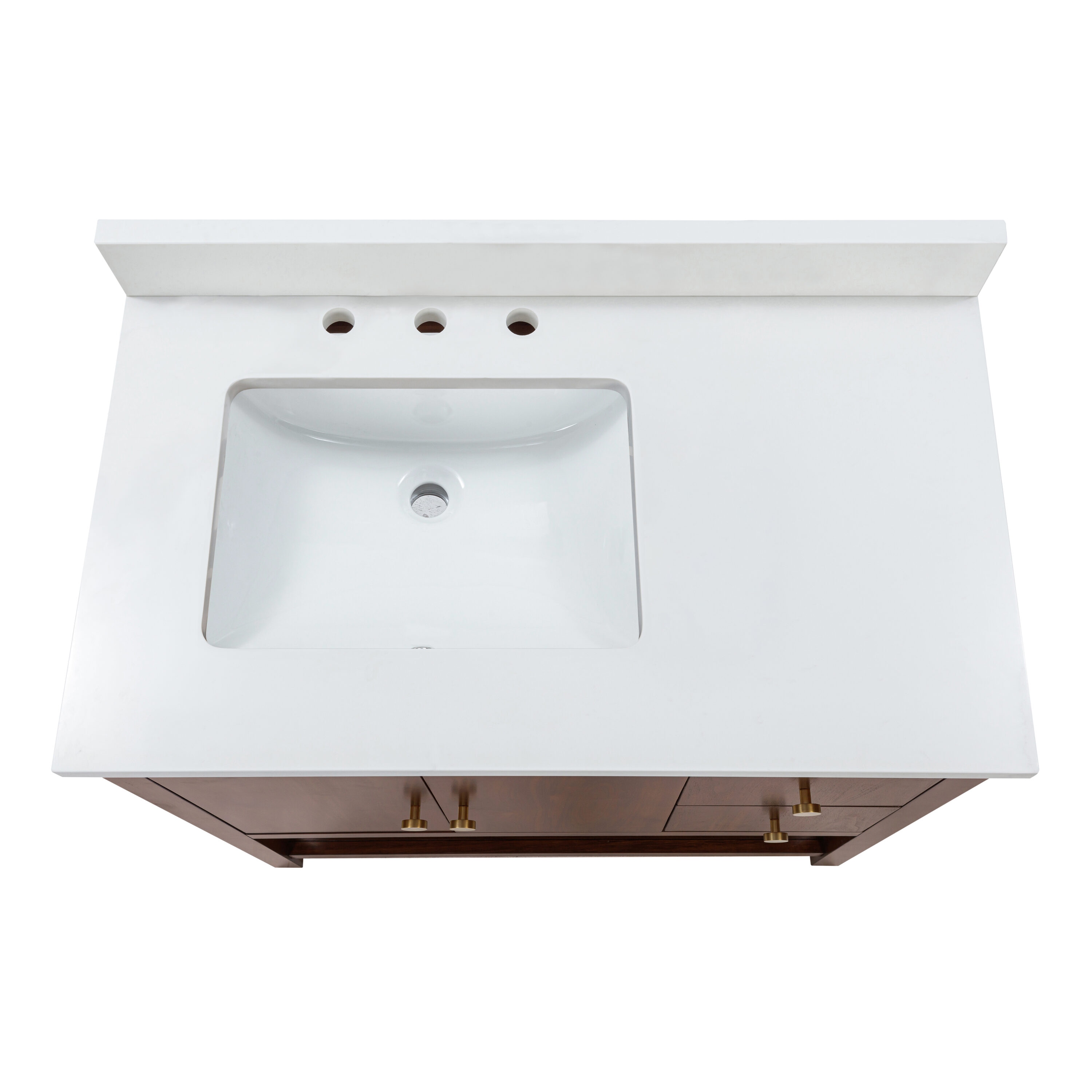 Zoe 37" Walnut Vanity with White Quartz Top