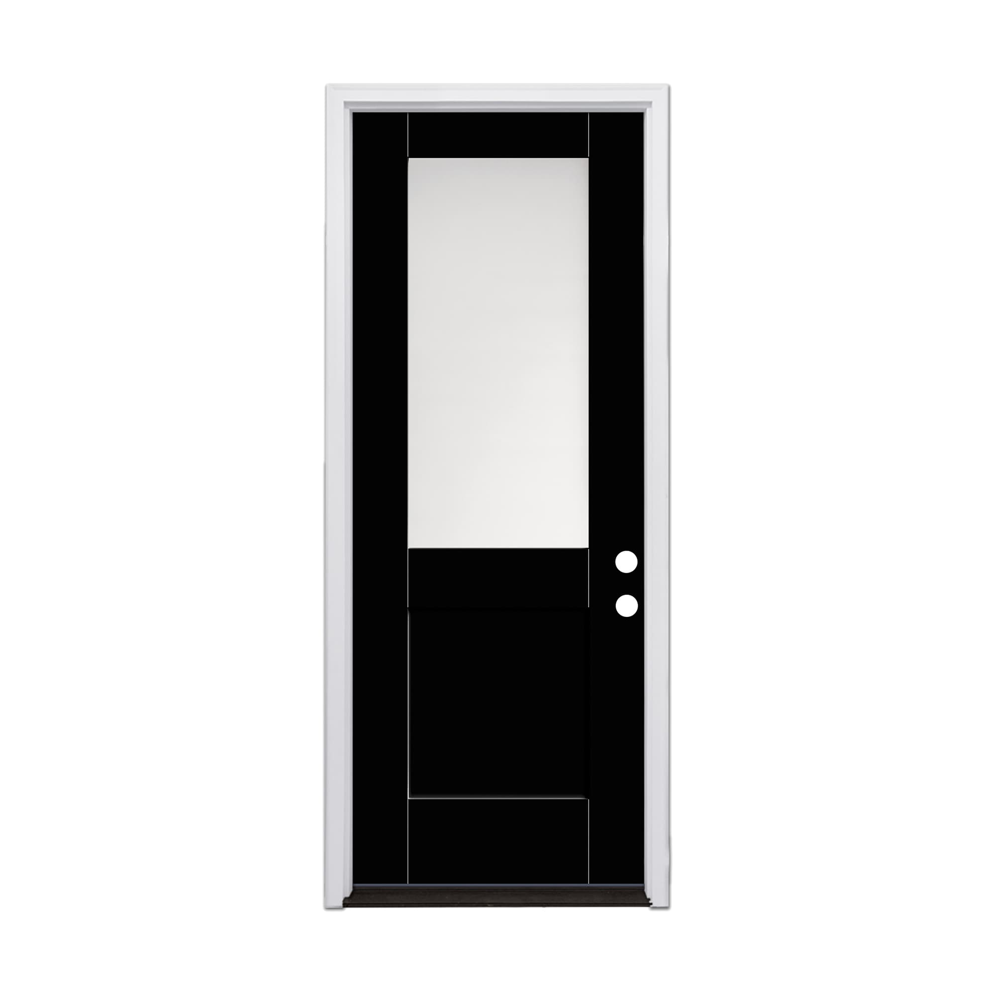 Therma-Tru 36-in x 96-in Fiberglass Half Lite Prehung Front Door with Brickmould Insulating Core