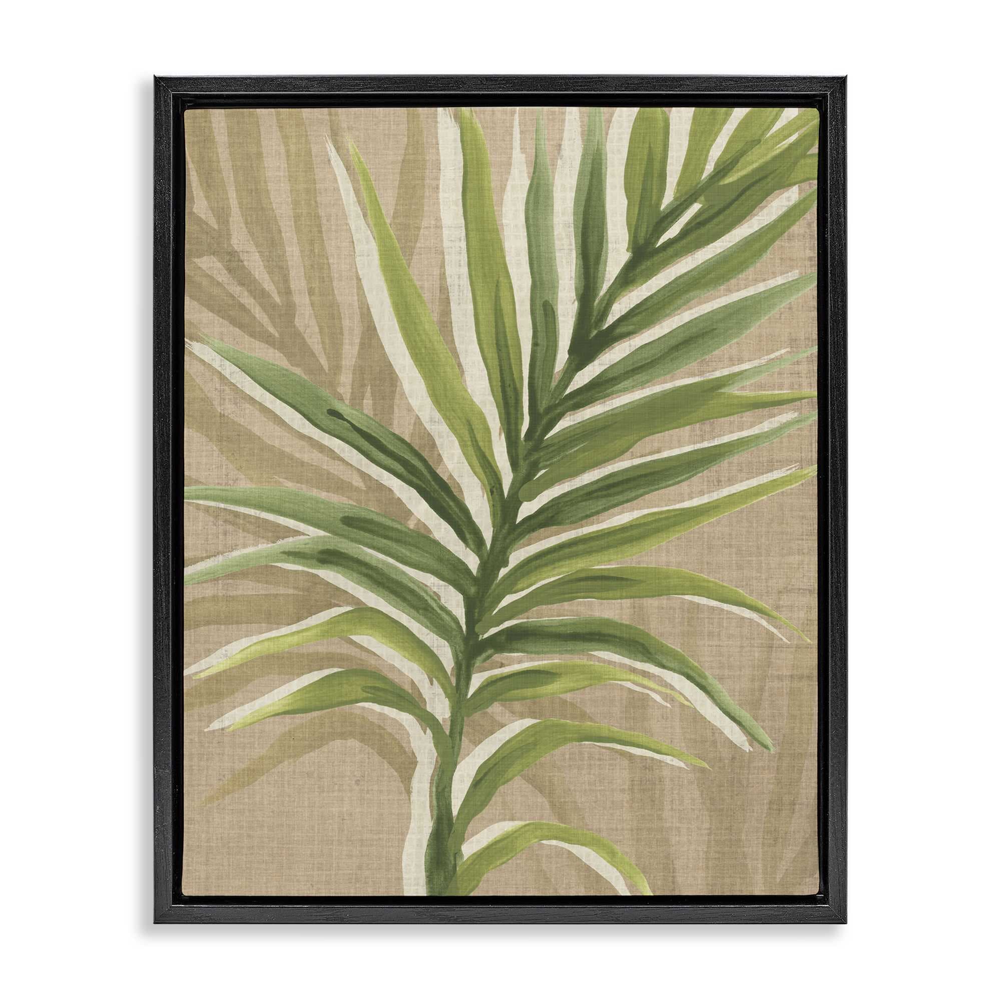 Stupell Industries BS-396-FFB-24X30 Rustic Palm Plant Black Framed Floater Canvas Wall Art By June Erica Vess 25 x 31