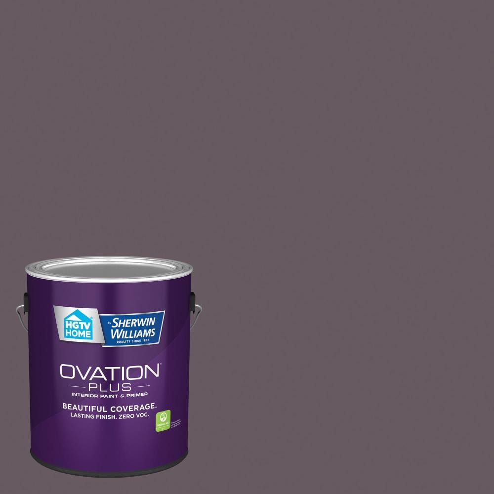 HGTV HOME by Sherwin-Williams Ovation Plus Satin Sumptuous Purple 4010-10  Latex Interior Paint + Primer (1-quart) in the Interior Paint department at