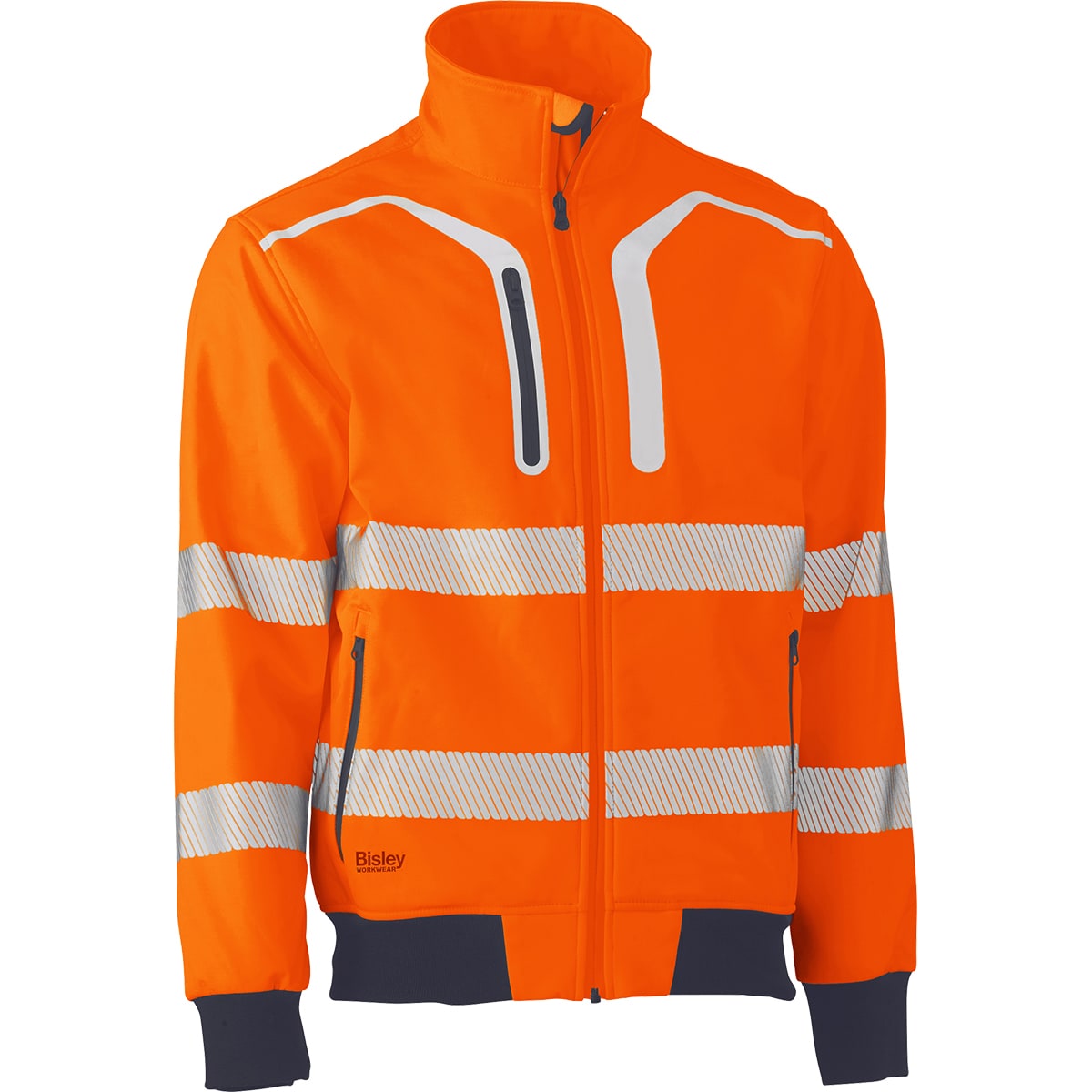 Bisley 333M6979T-ORL Men's Hi-Vis Orange Fleece Softshell jacket ( Large )