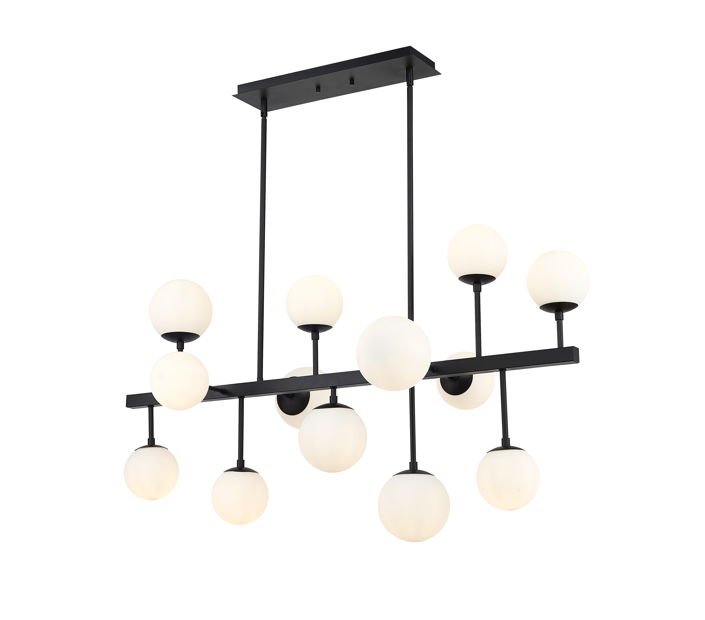 Z-Lite 730-13L-MB Midnetic 13 -Light Matte Black Modern/contemporary For Use in Dining Rooms, Kitchens, Chandelier