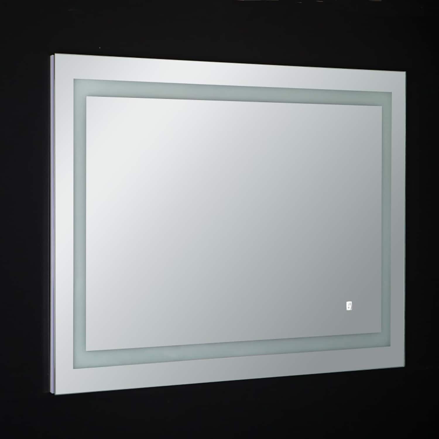 Eviva EVMR52-47X28-LED Deco 47-Inches x 28-Inches Framed Frameless Rectangle LED Lighted Bathroom Vanity Mirror ( Glass )