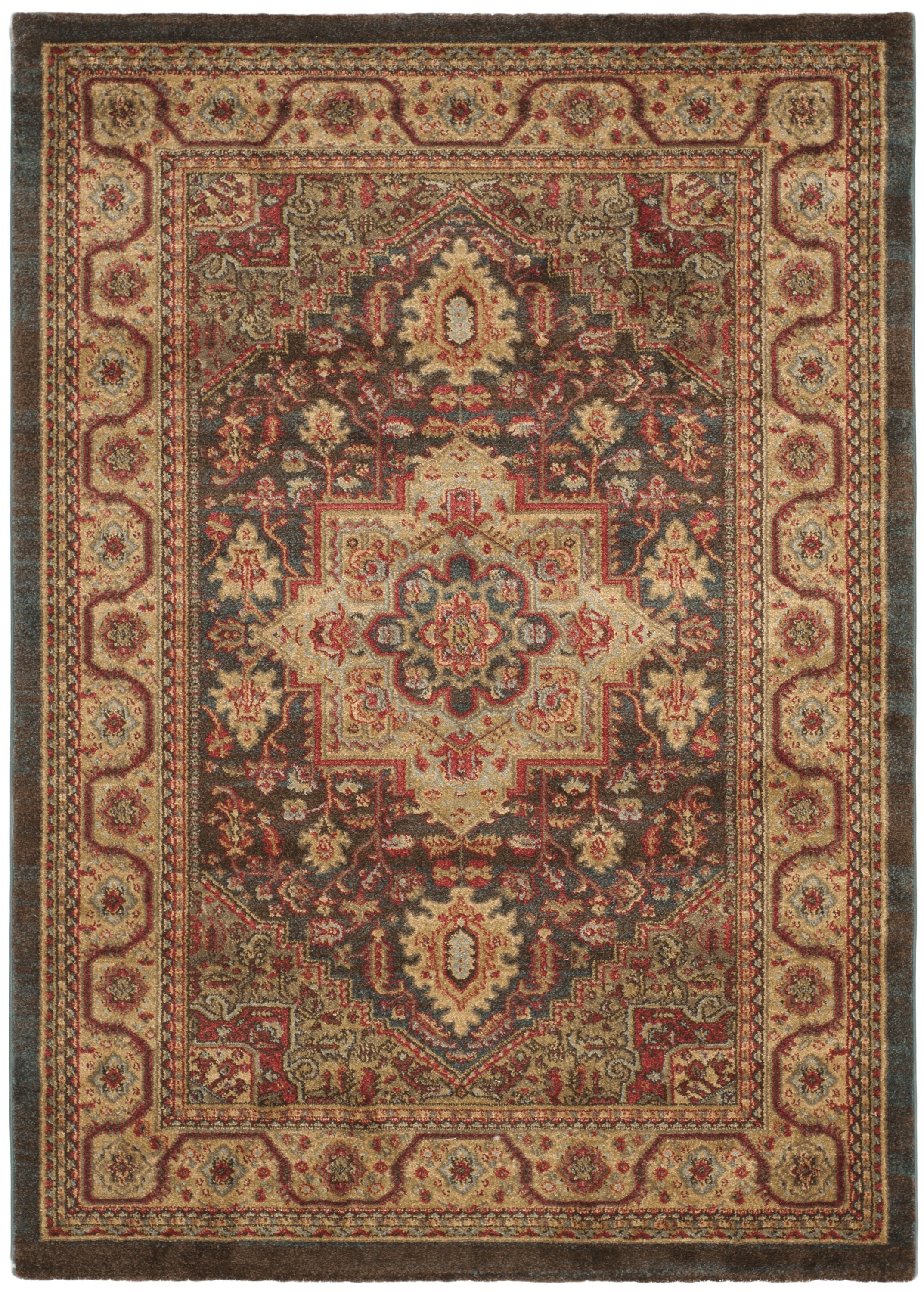 Hand-knotted Red Synthetic Rectangular Area Rug