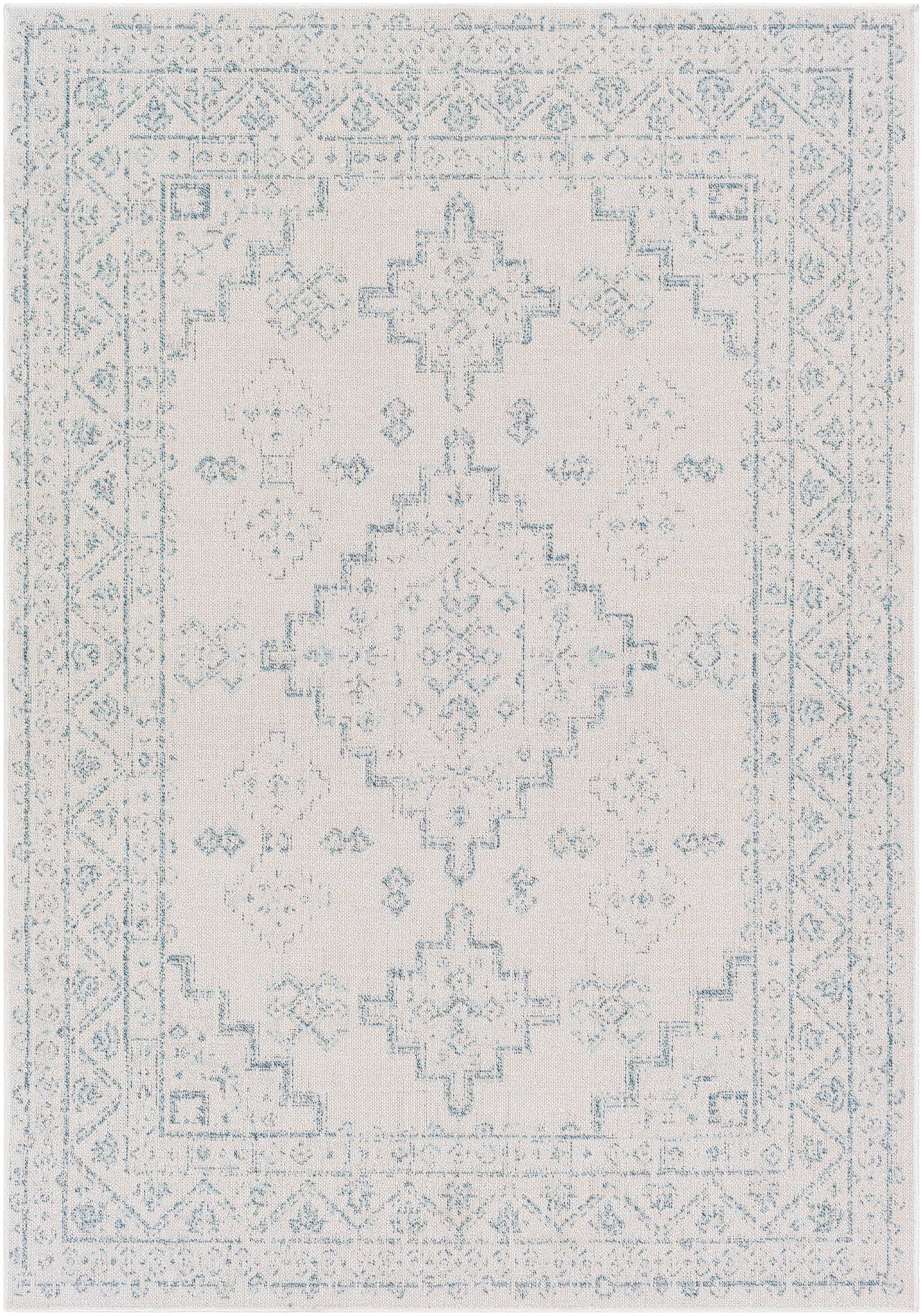 Livabliss VRD2311-2211 Veranda 2 x 3 (ft) Woven Polypropylene Dark Blue/Ivory Rectangular Indoor/Outdoor Medallion Oriental Area rug