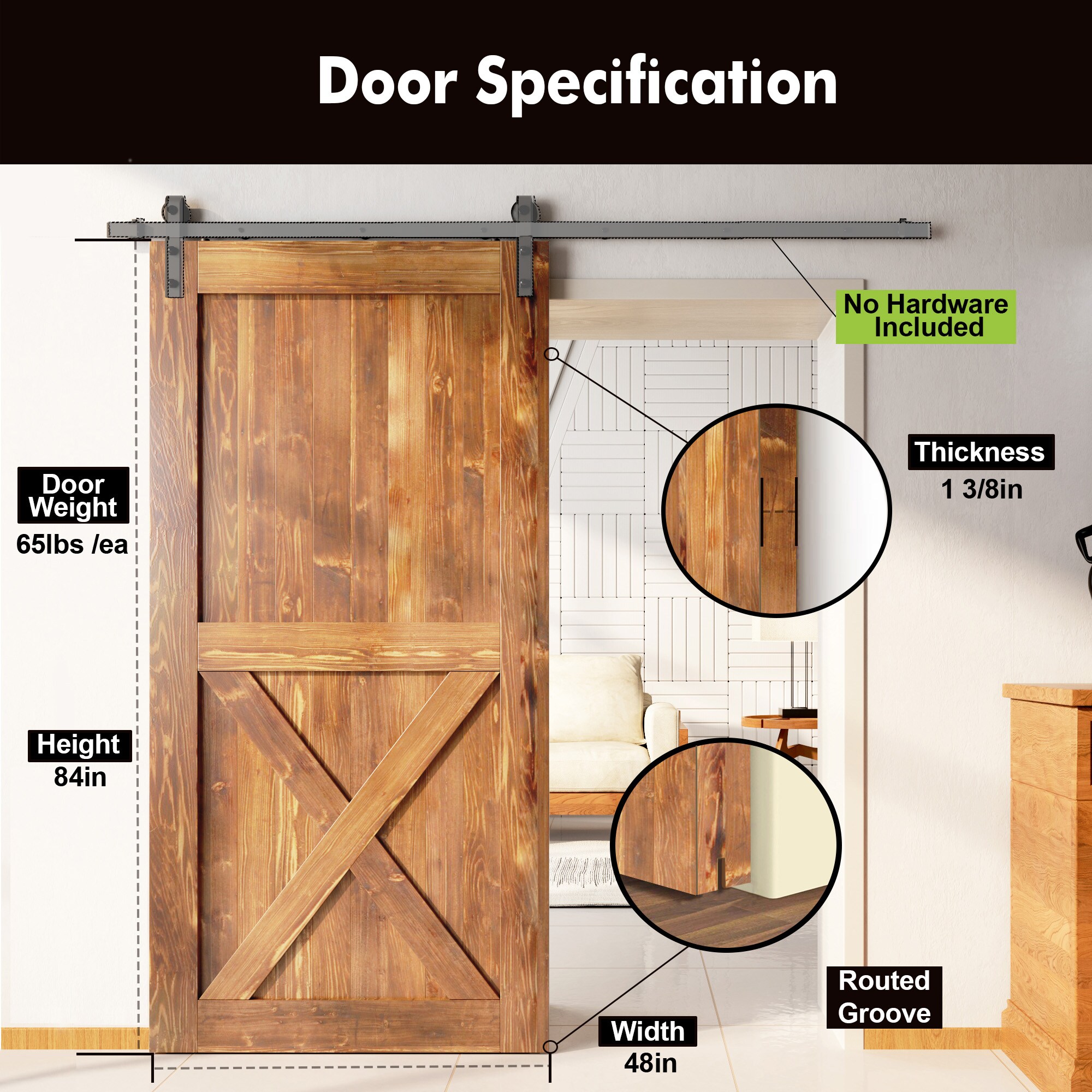 HOMACER 4884-X-EA Barn-Doors - View #3